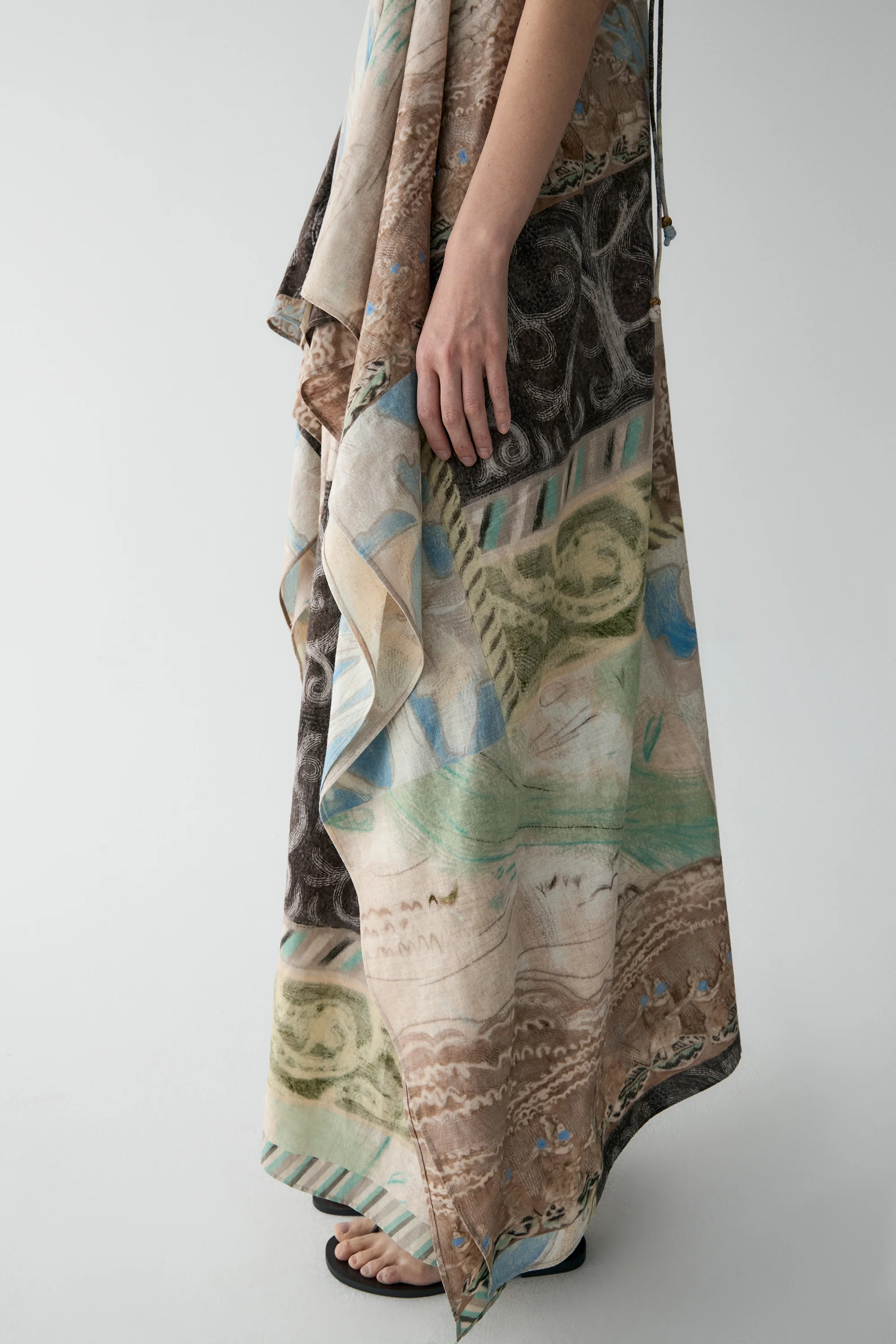 Draped Panel Tribal-print Dress - Image 13