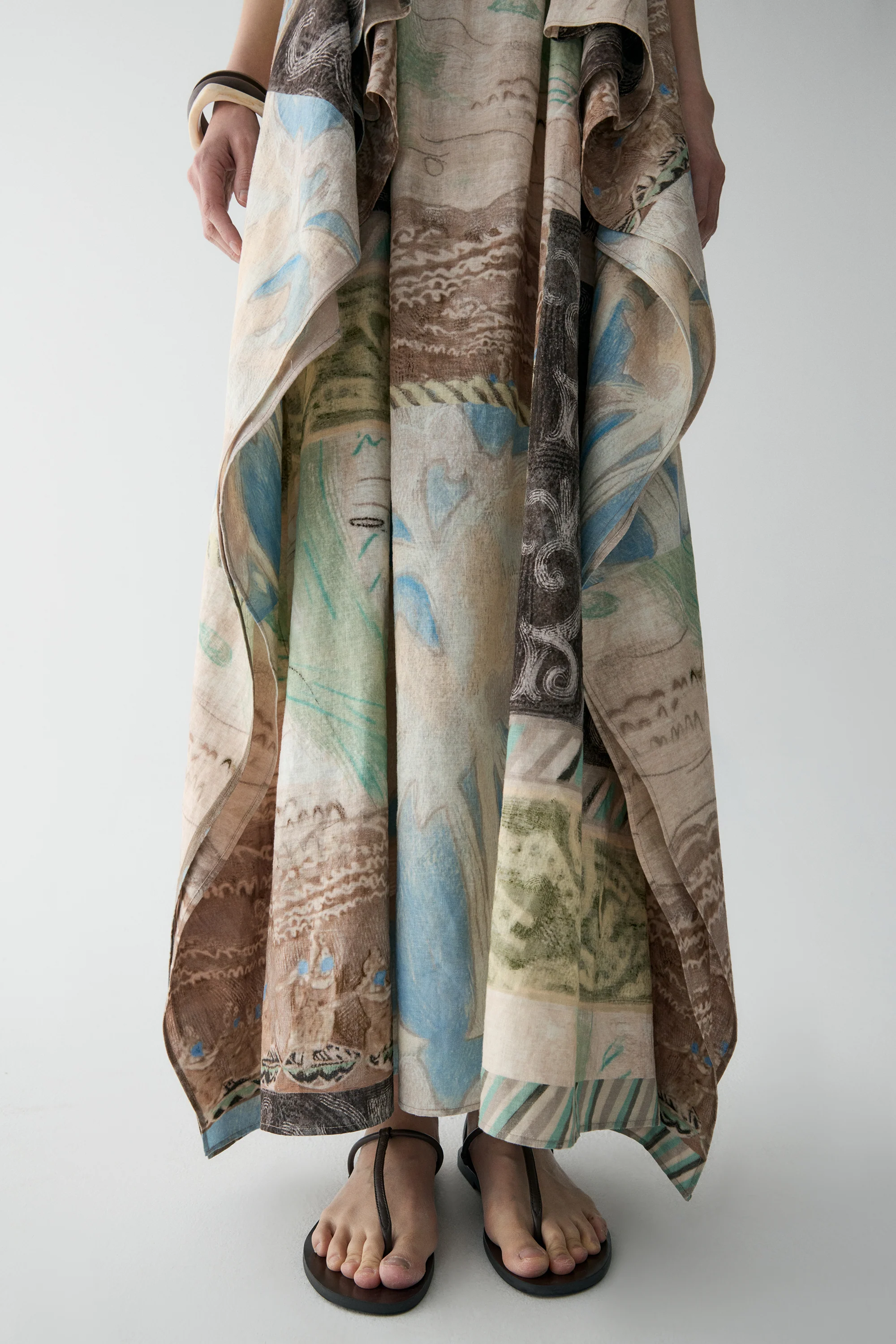 Draped Panel Tribal-print Dress - Image 14