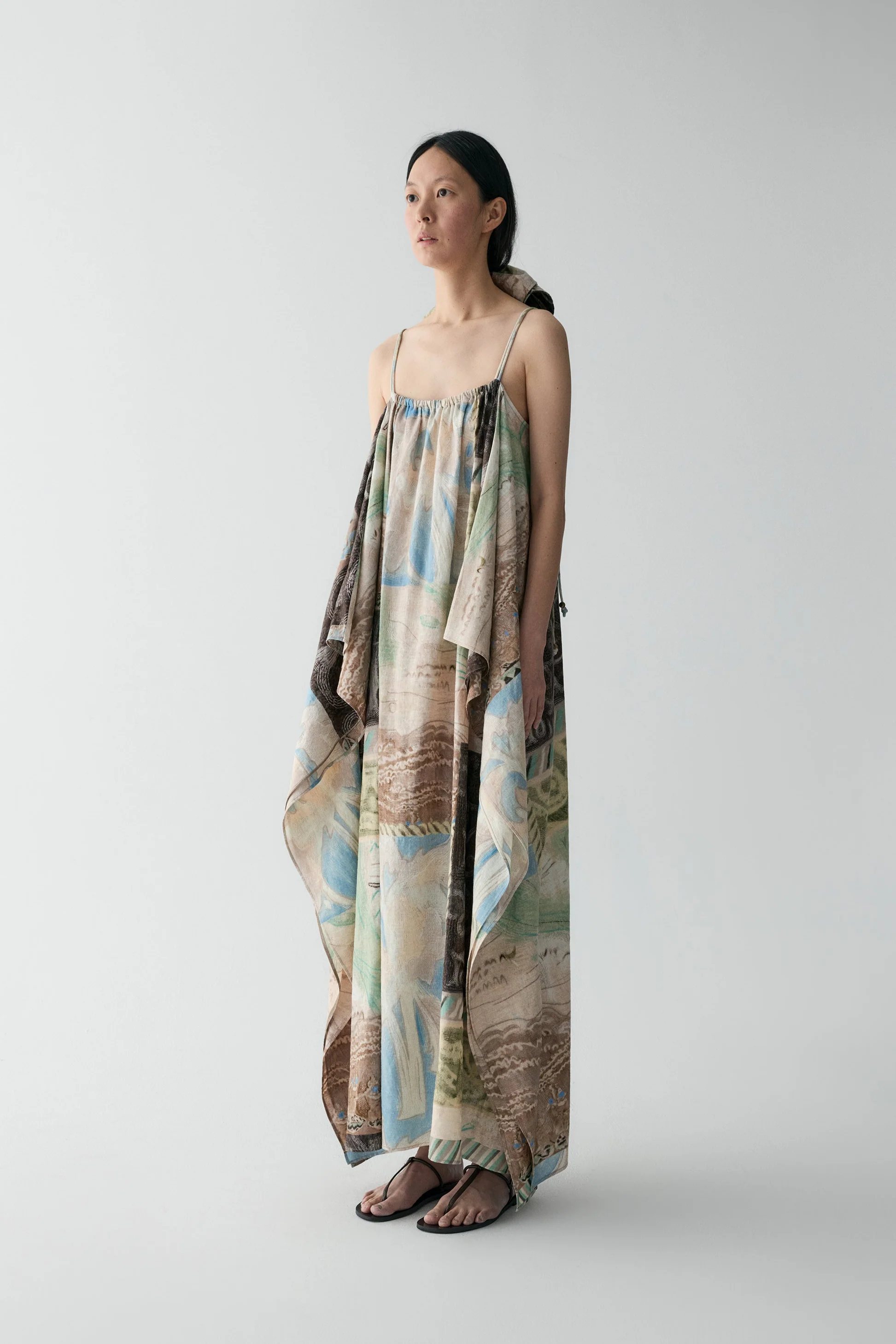 Draped Panel Tribal-print Dress - Image 4