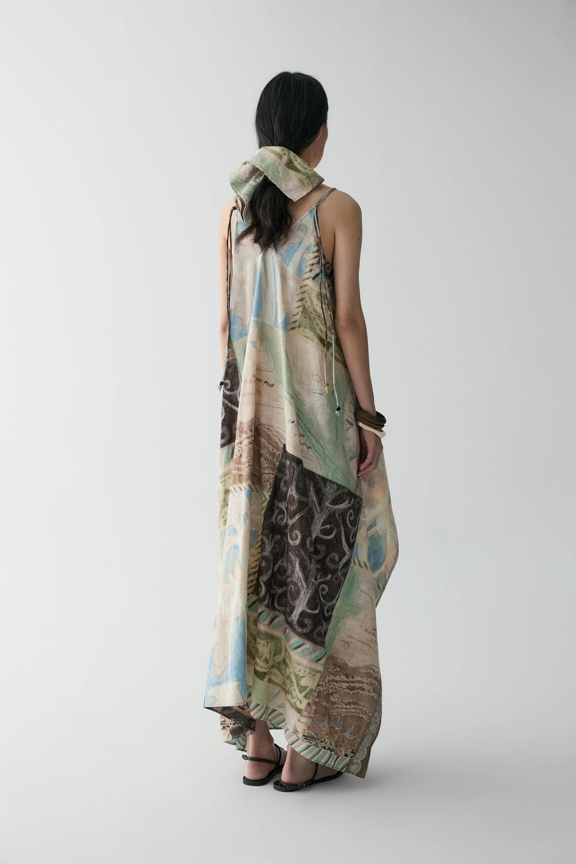 Draped Panel Tribal-print Dress - Image 5