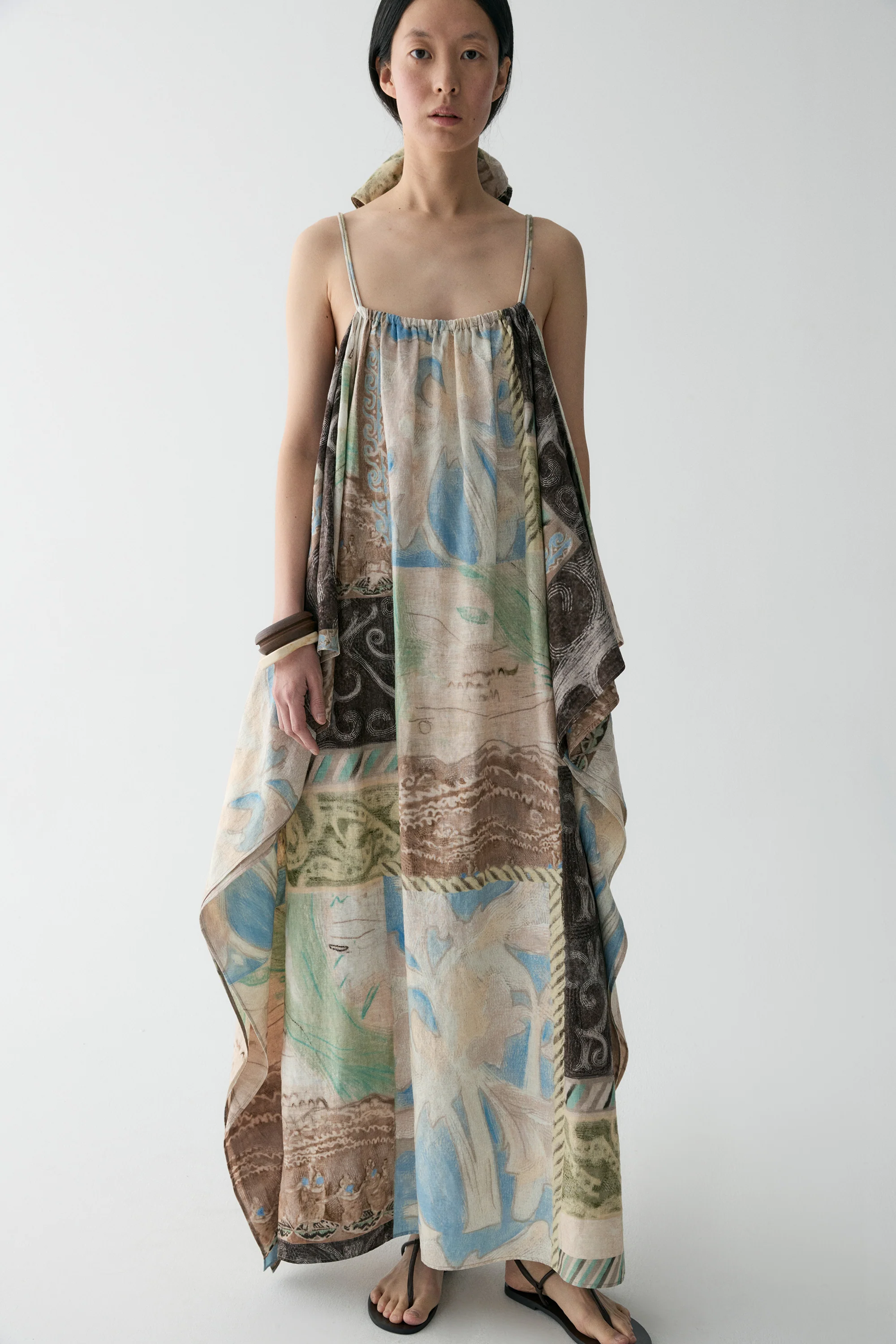 Draped Panel Tribal-print Dress - Image 8