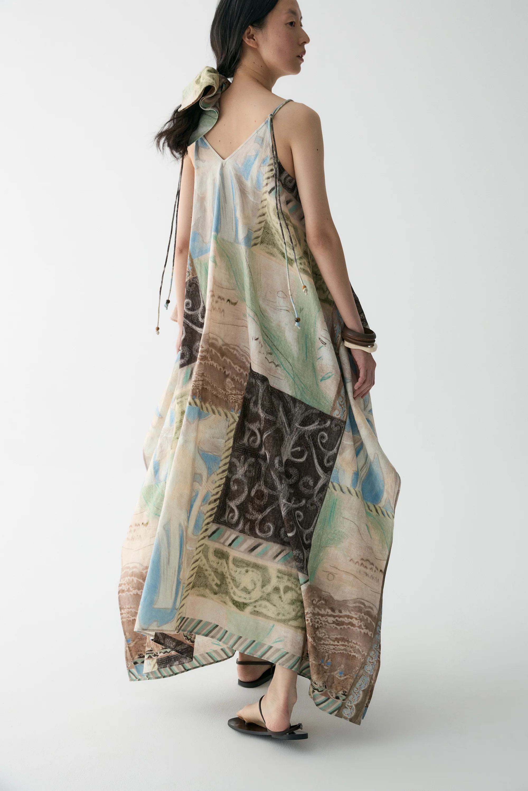Draped Panel Tribal-print Dress - Image 9