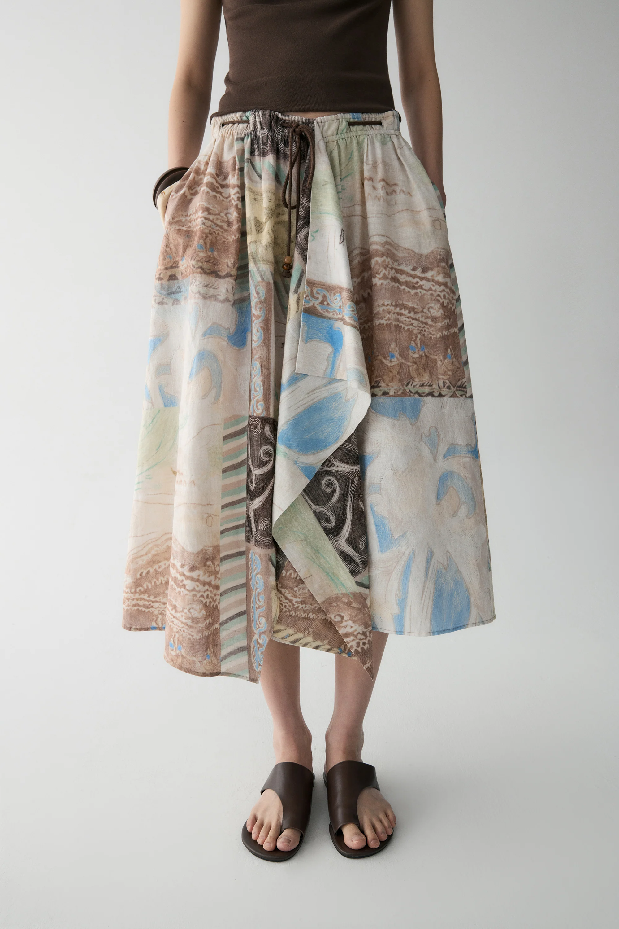 Draped Panel Tribal-print Skirt - Image 8