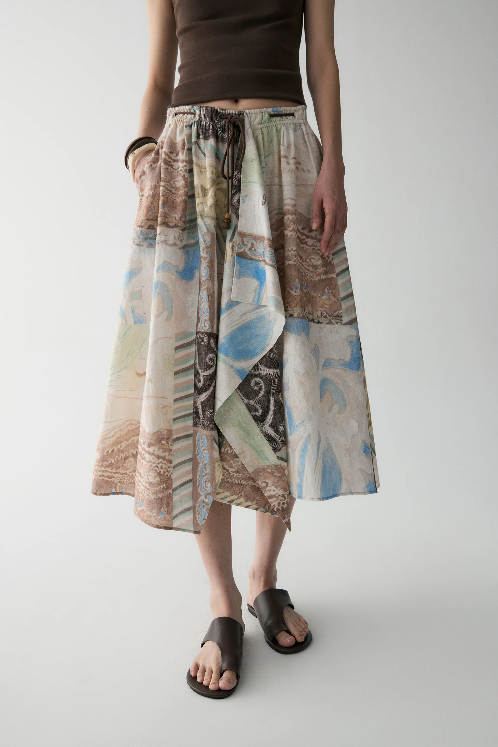Draped Panel Tribal-print Skirt - Image 9