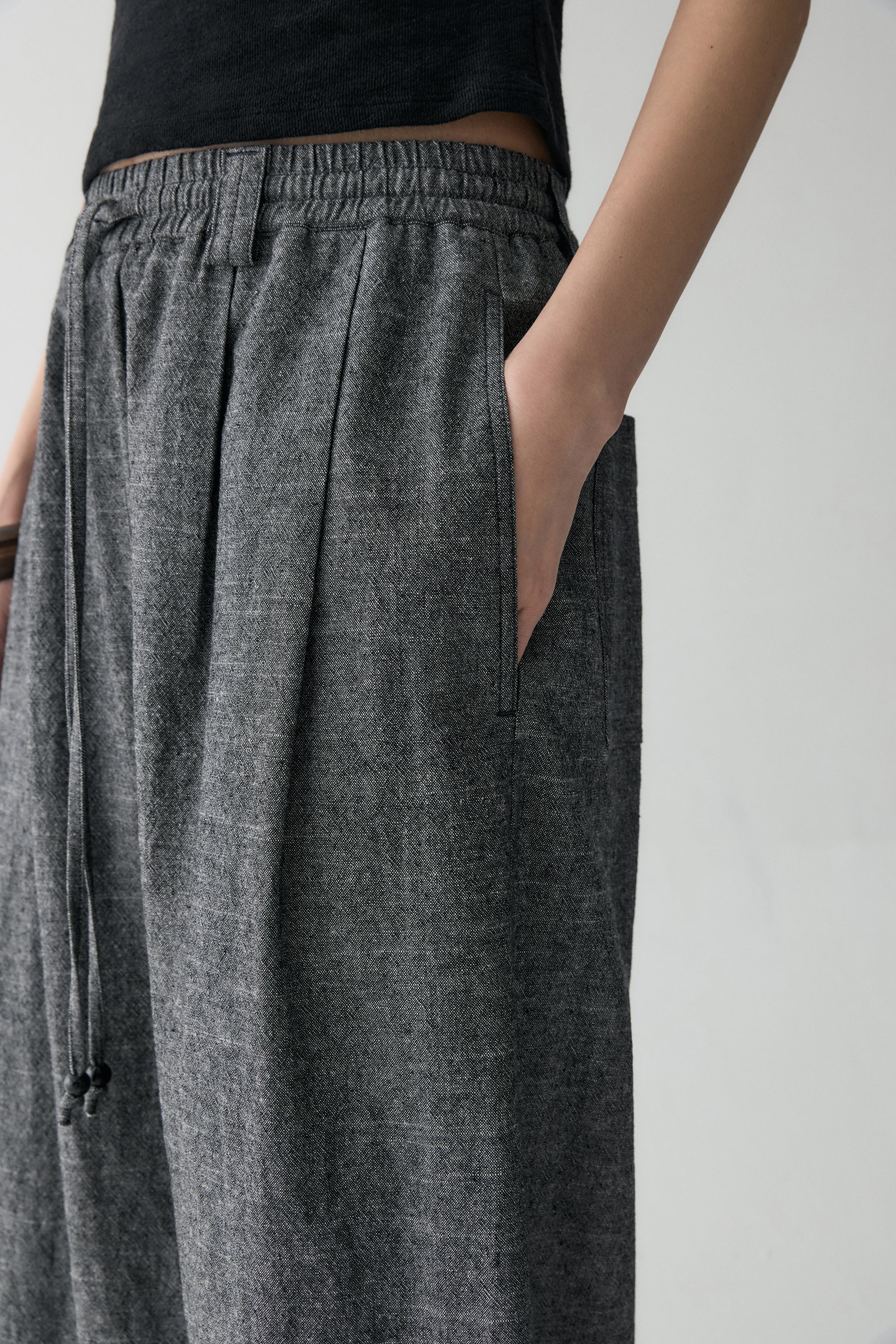 Drawstring Beaded Waist Pants - Image 10