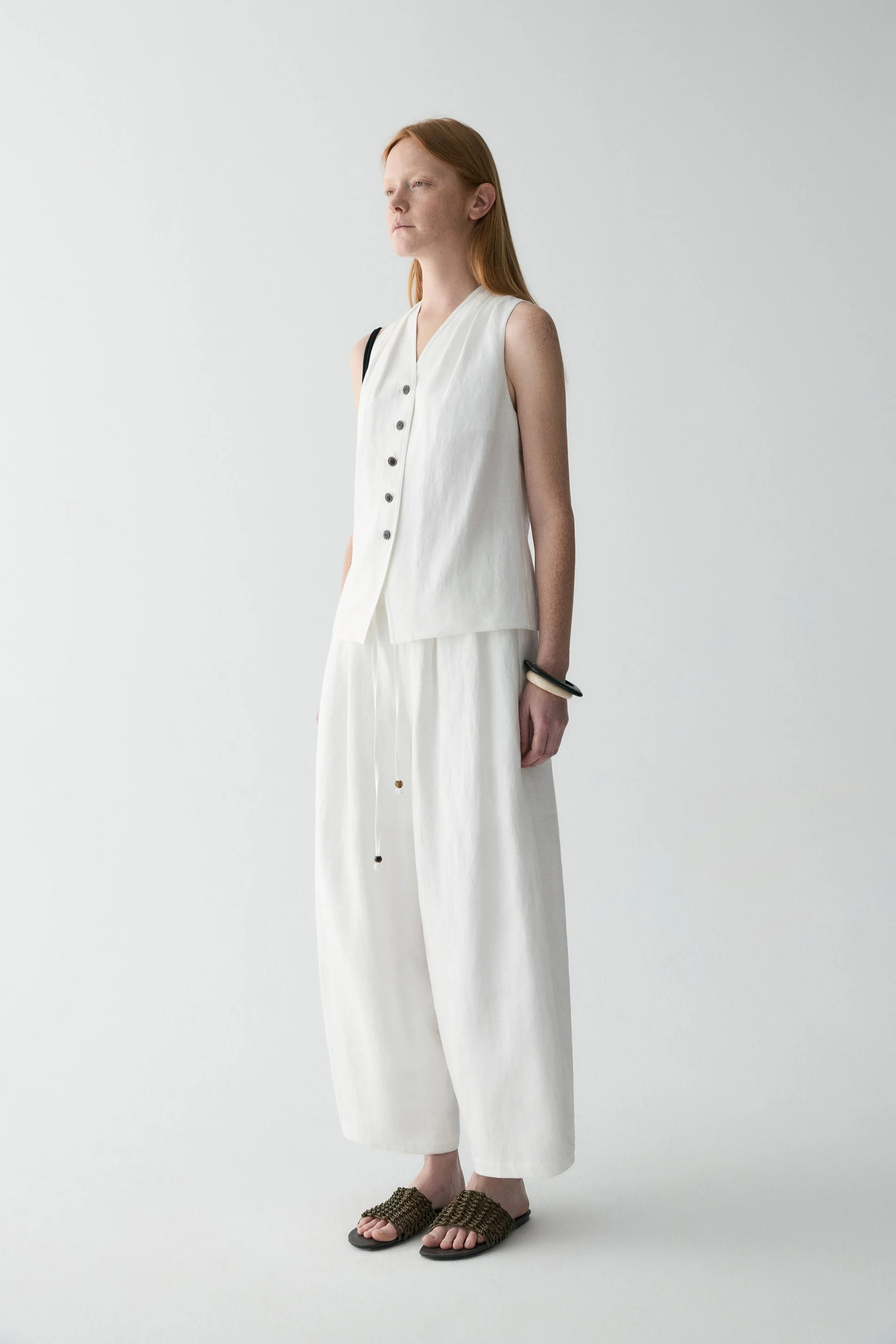 Drawstring Beaded Waist Pants - Image 15