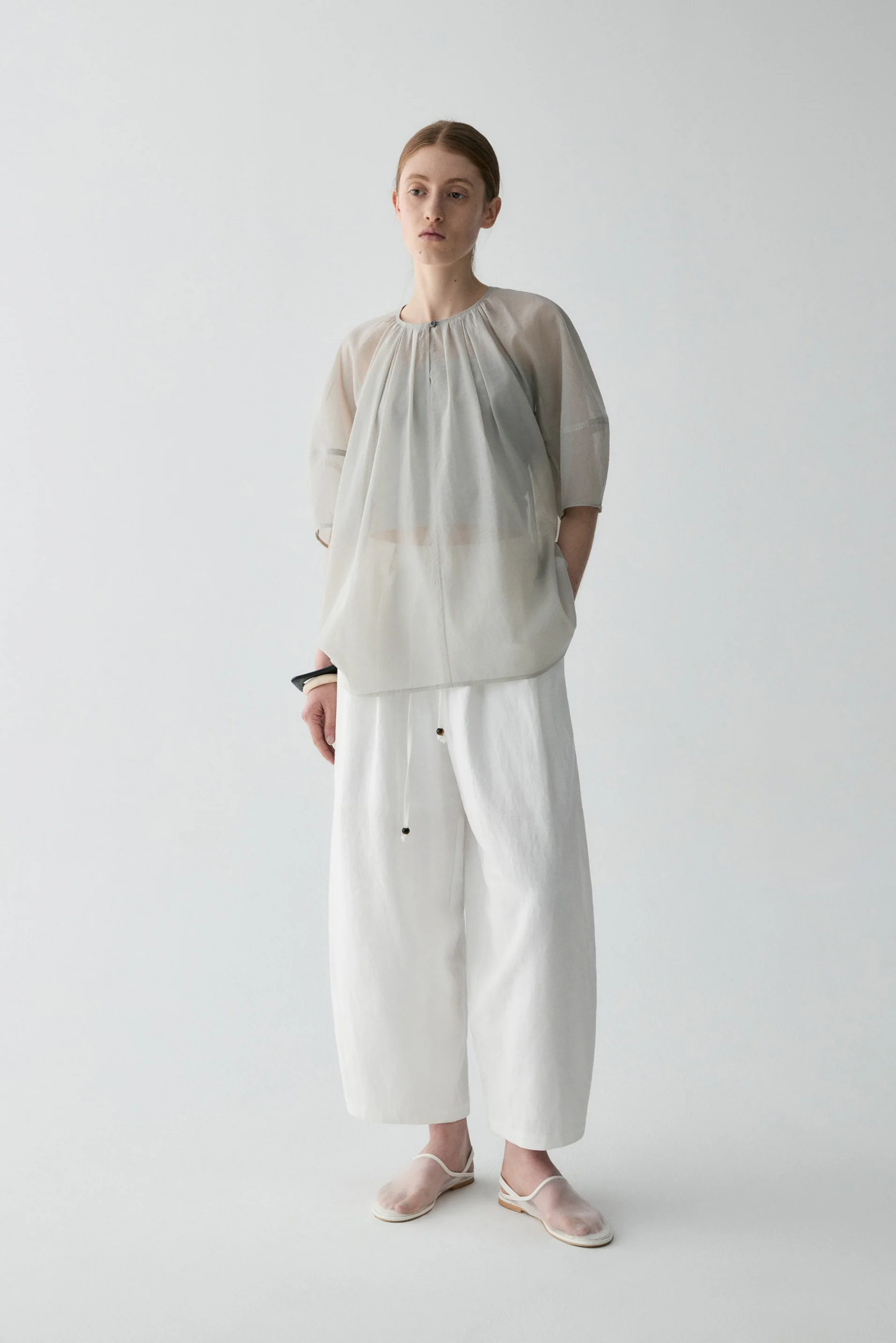 Drawstring Beaded Waist Pants - Image 17