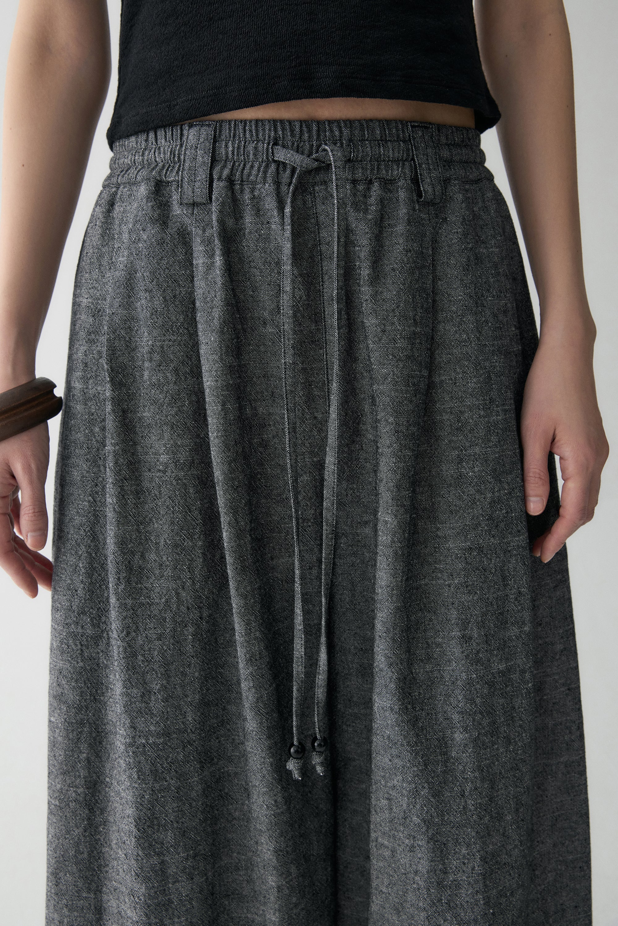 Drawstring Beaded Waist Pants - Image 9