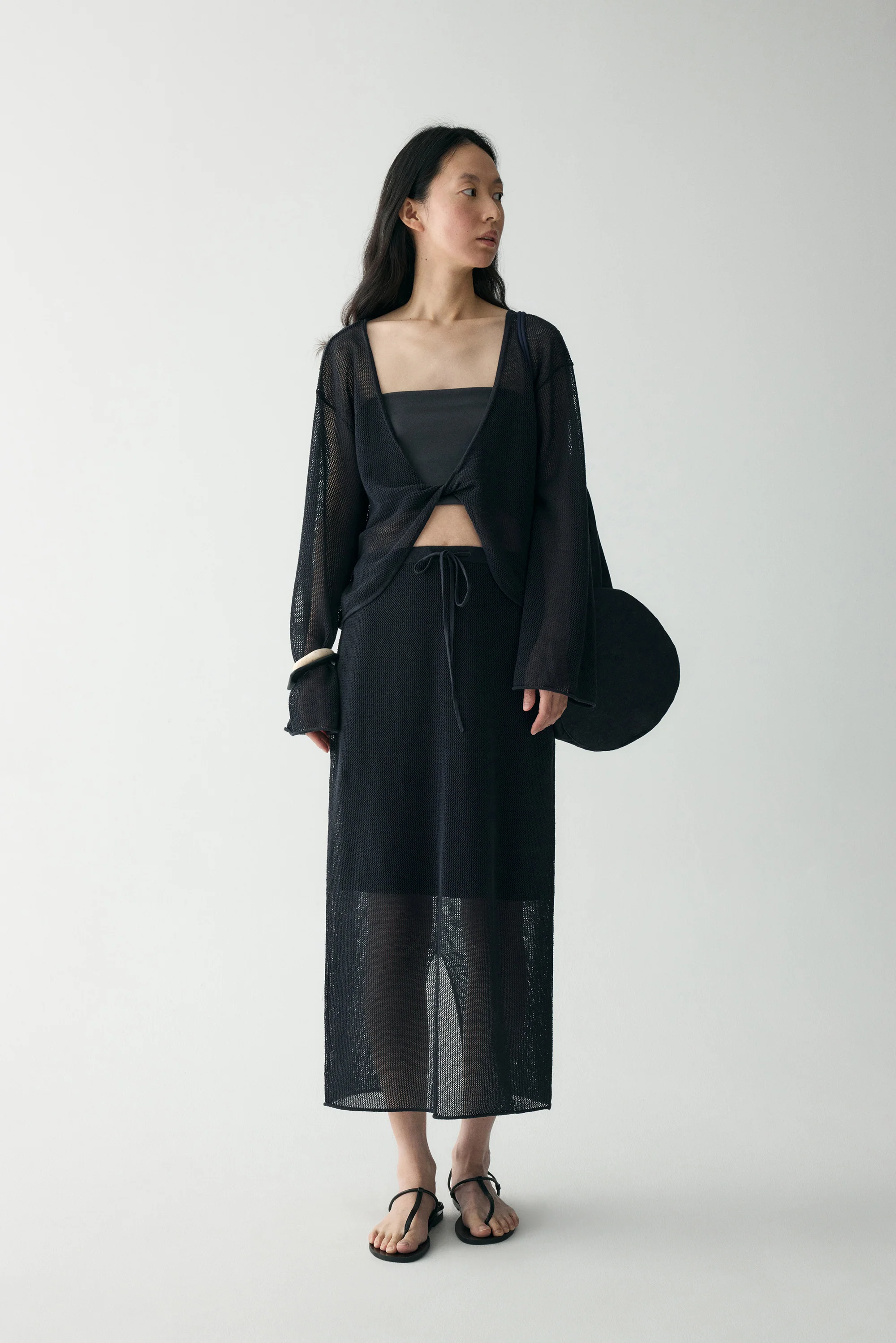 Drawstring Sheer Skirt - Image 3