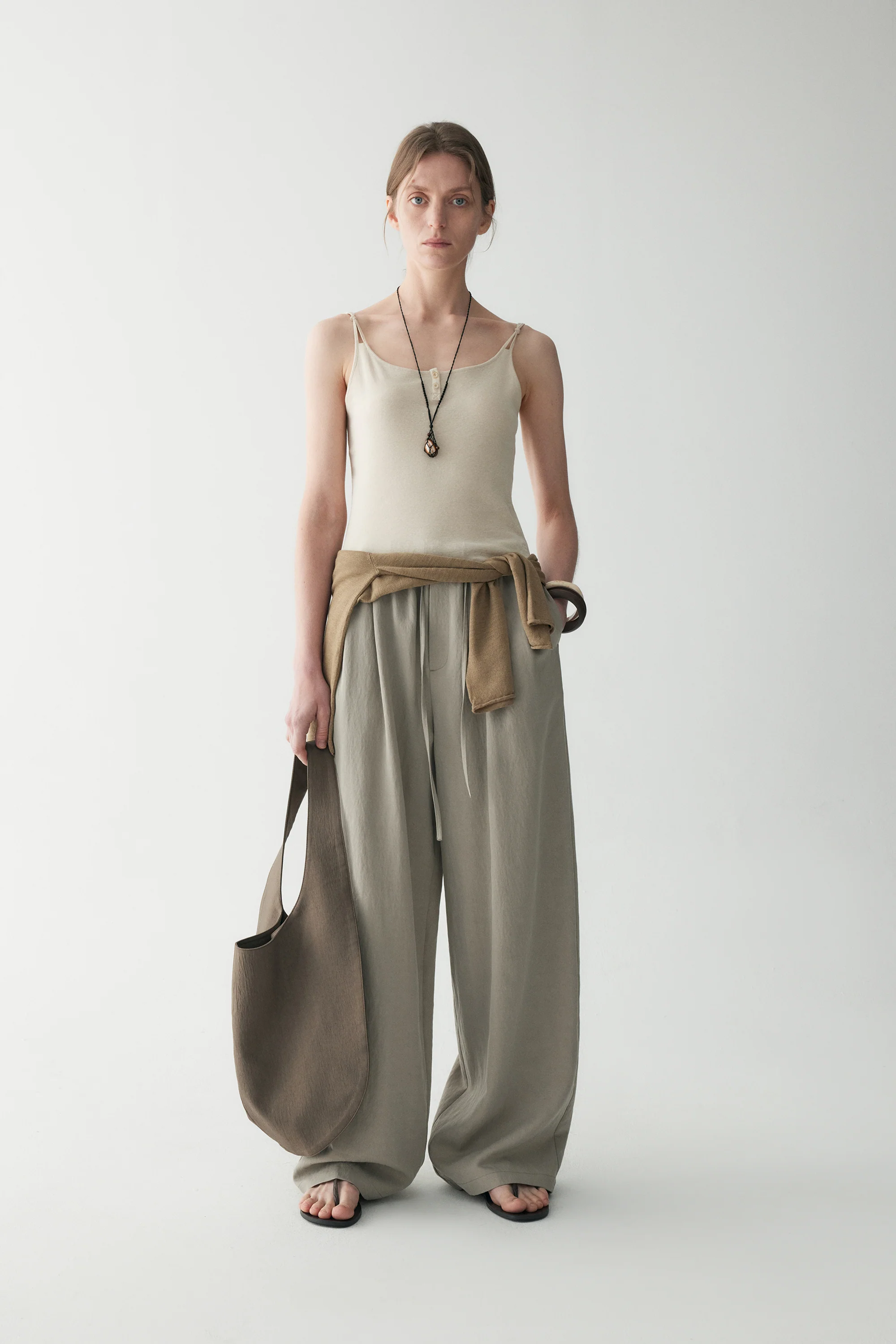 Drawstring Wide-leg Pants