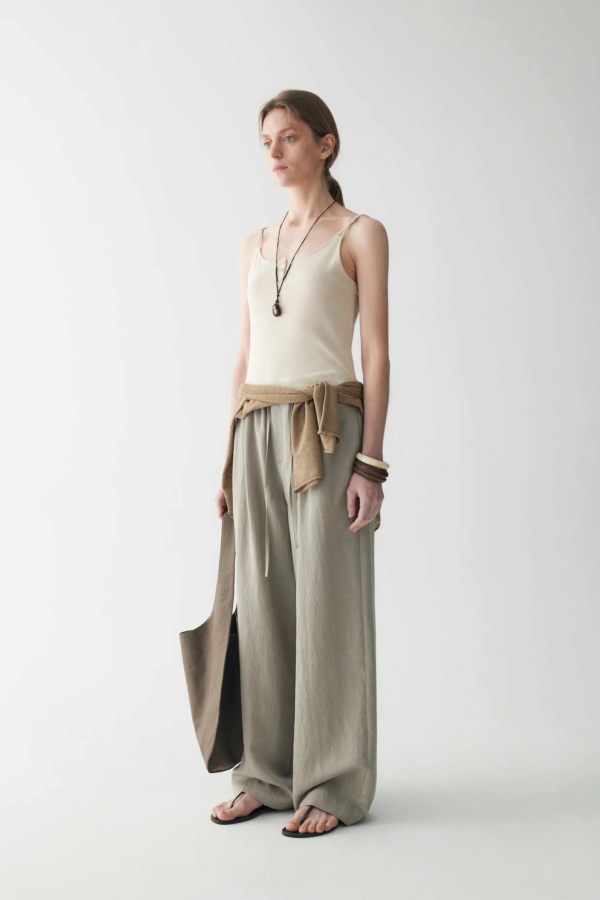 Drawstring Wide-leg Pants - Image 14