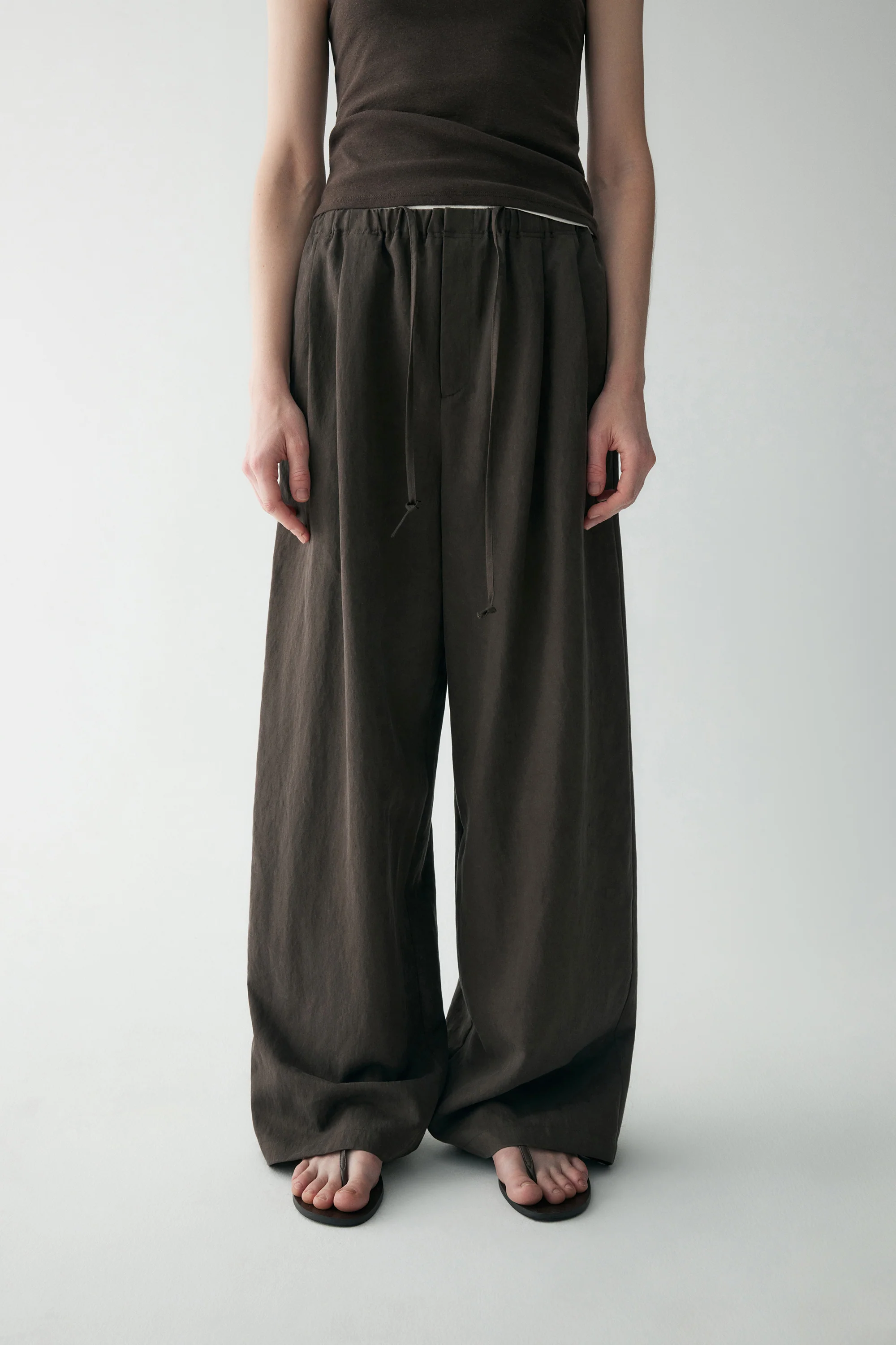 Drawstring Wide-leg Pants - Image 7