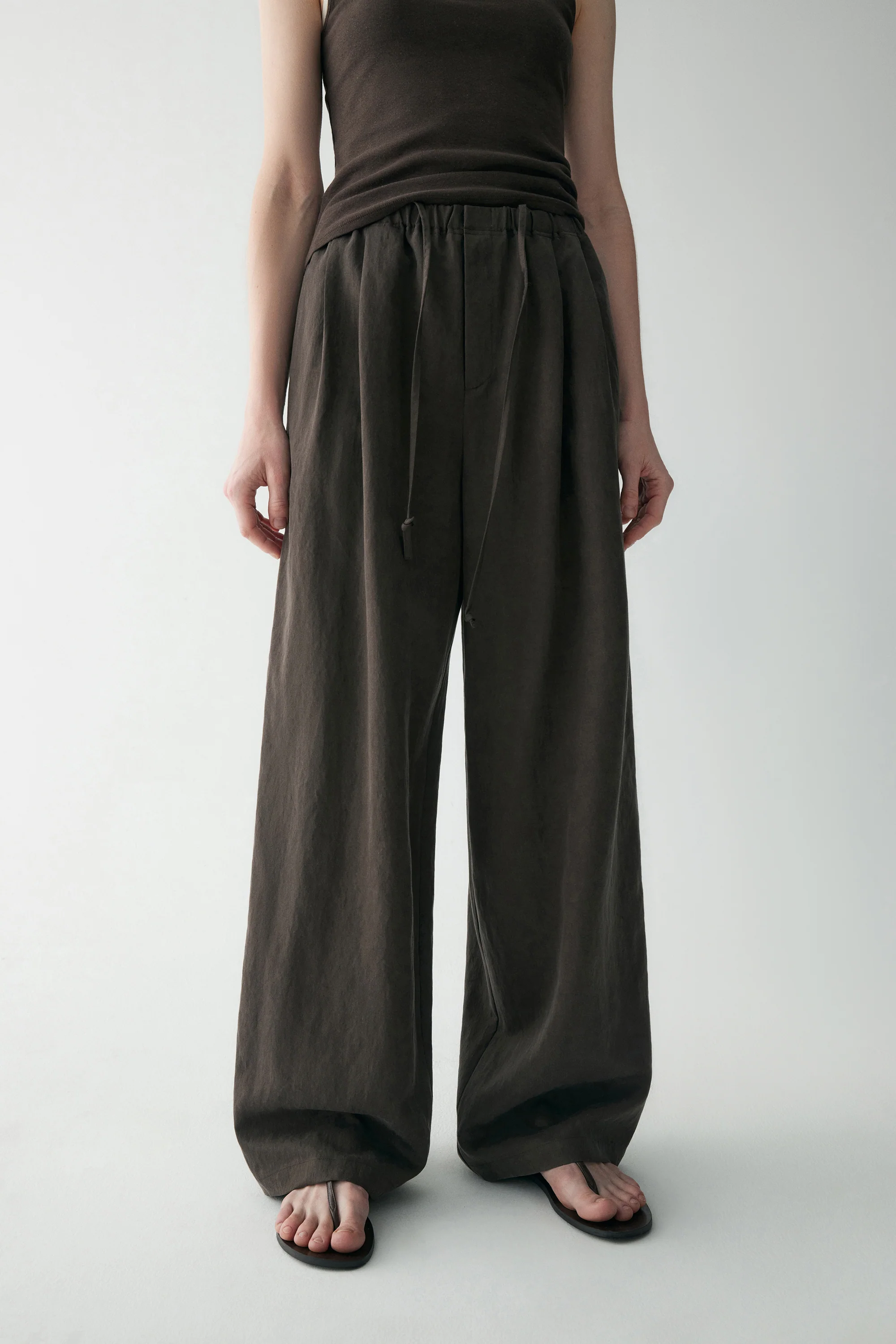Drawstring Wide-leg Pants - Image 8