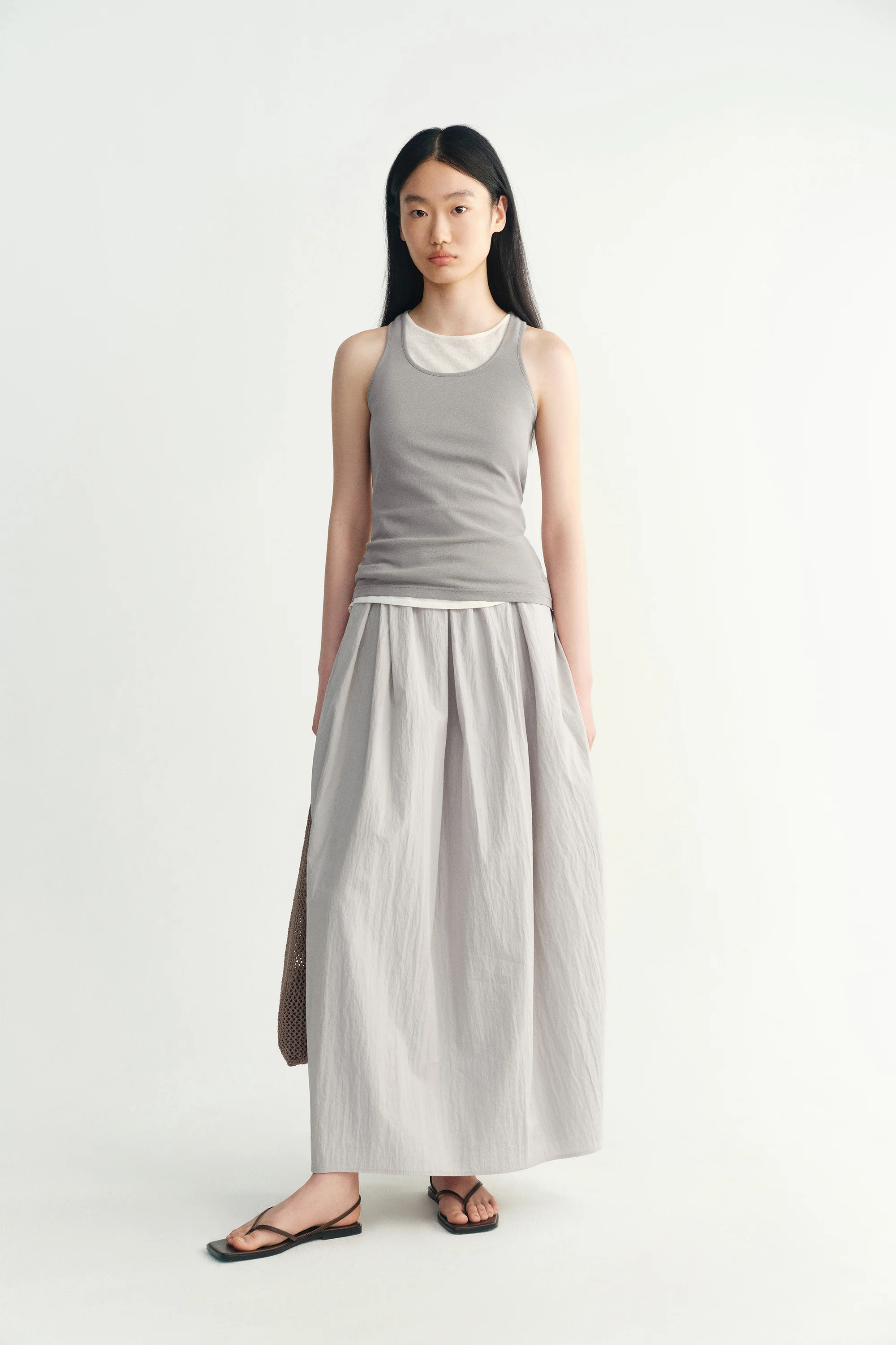 Elasticated Cotton Maxi Skirt