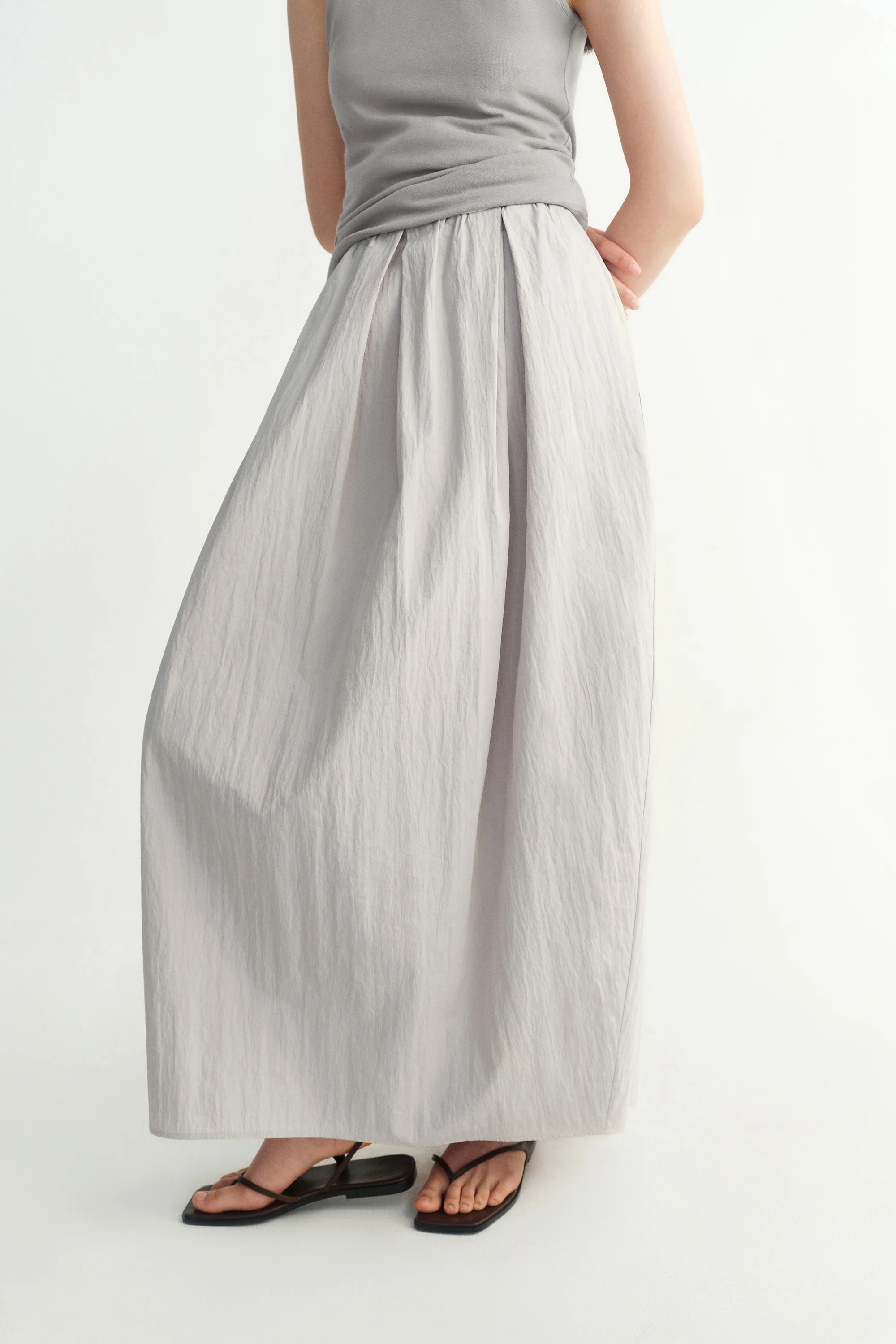 Elasticated Cotton Maxi Skirt - Image 11