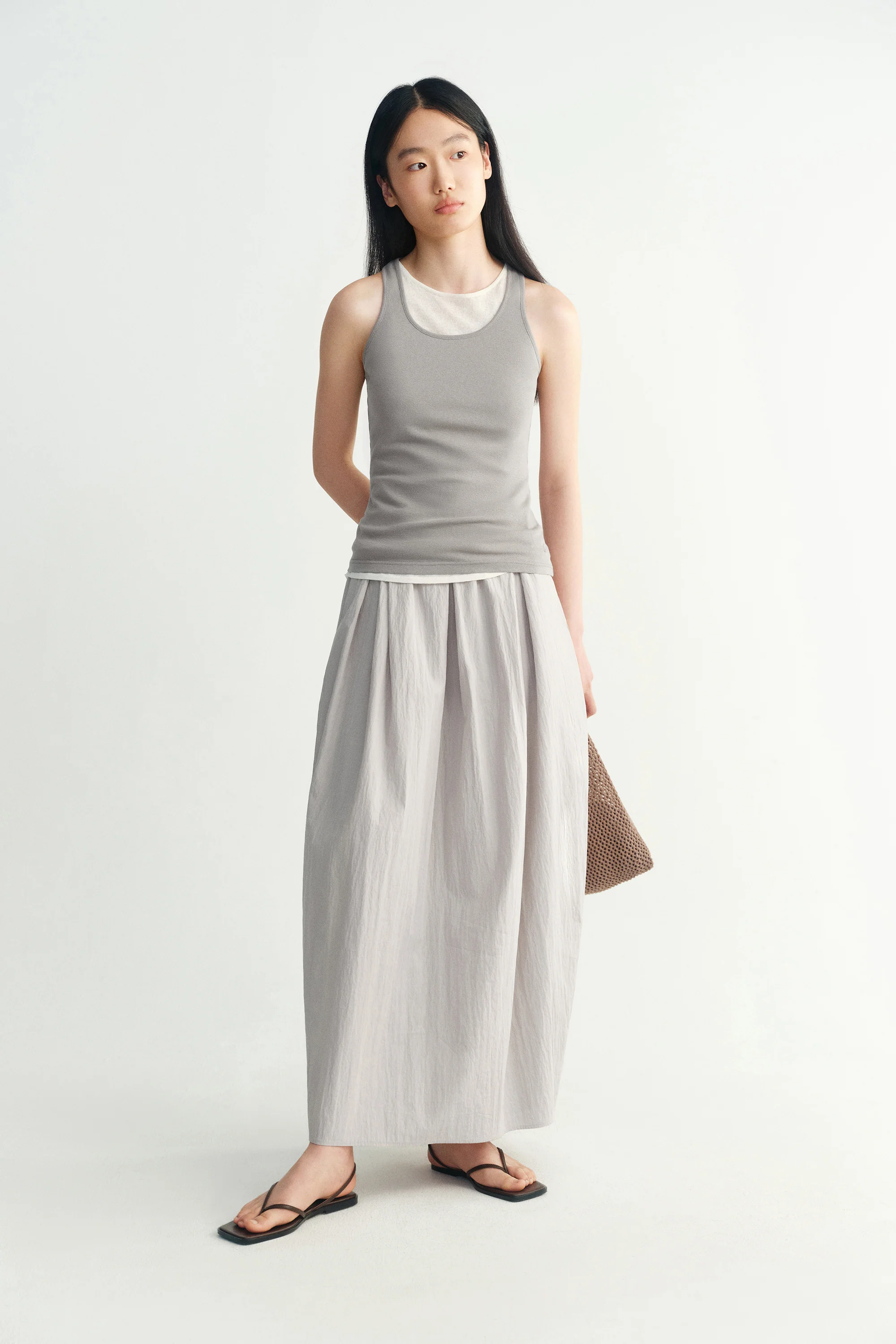Elasticated Cotton Maxi Skirt - Image 8