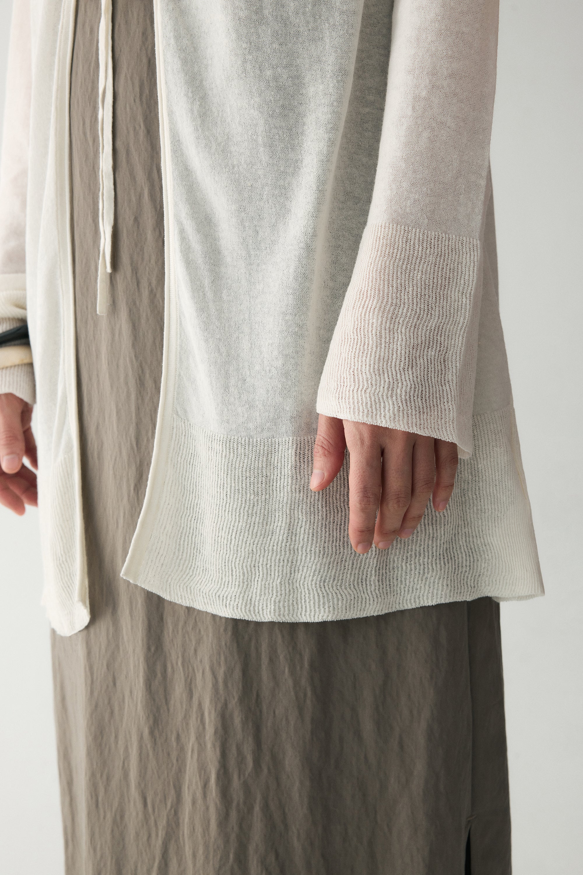 Long-sleeved  Tie-front Cardigan - Image 9