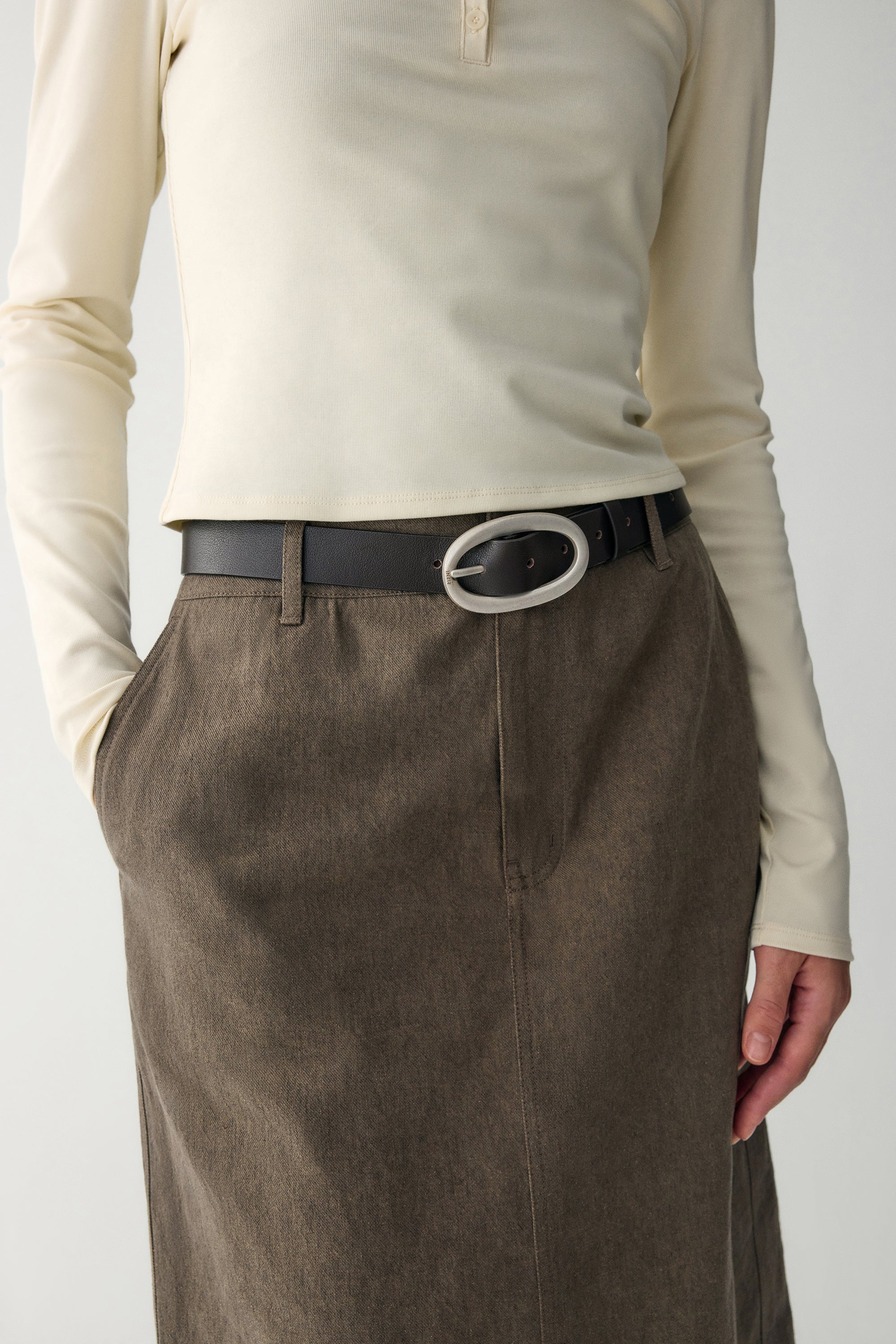 Cowhide Ring Buckle Belt - Image 7