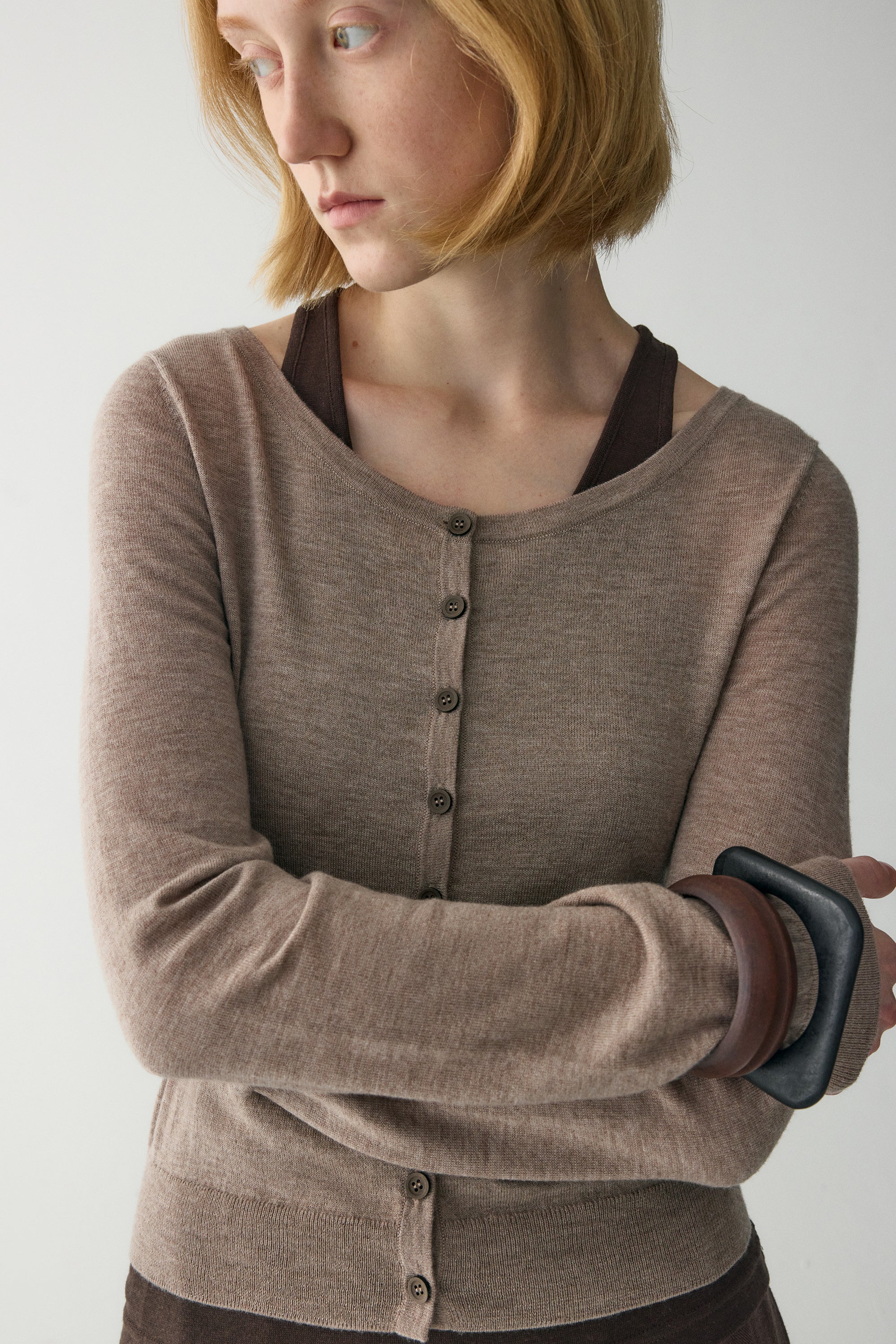 Fitted Wool Cardigan - Image 8
