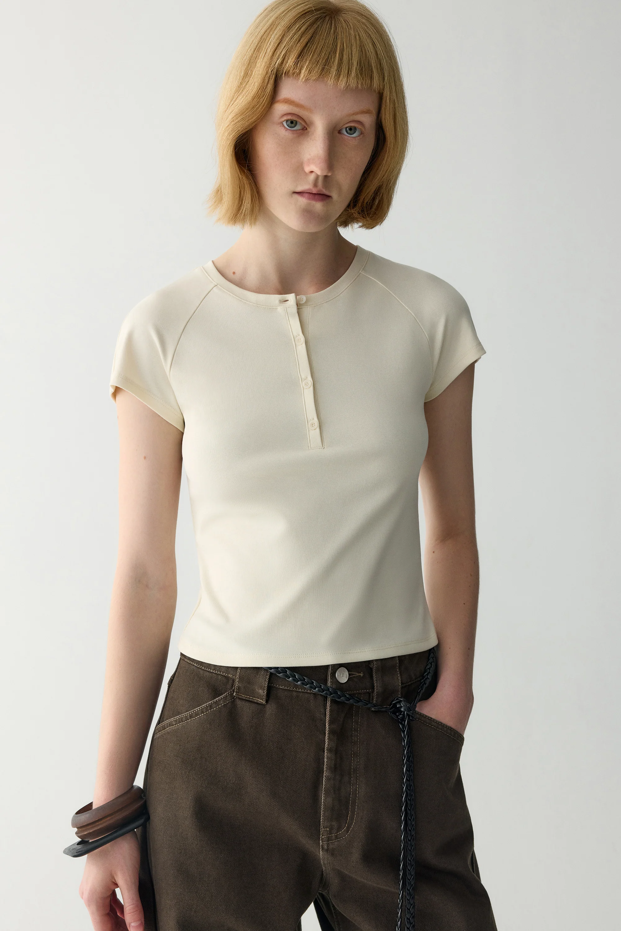 Henley Ribbed T-Shirt - Image 4
