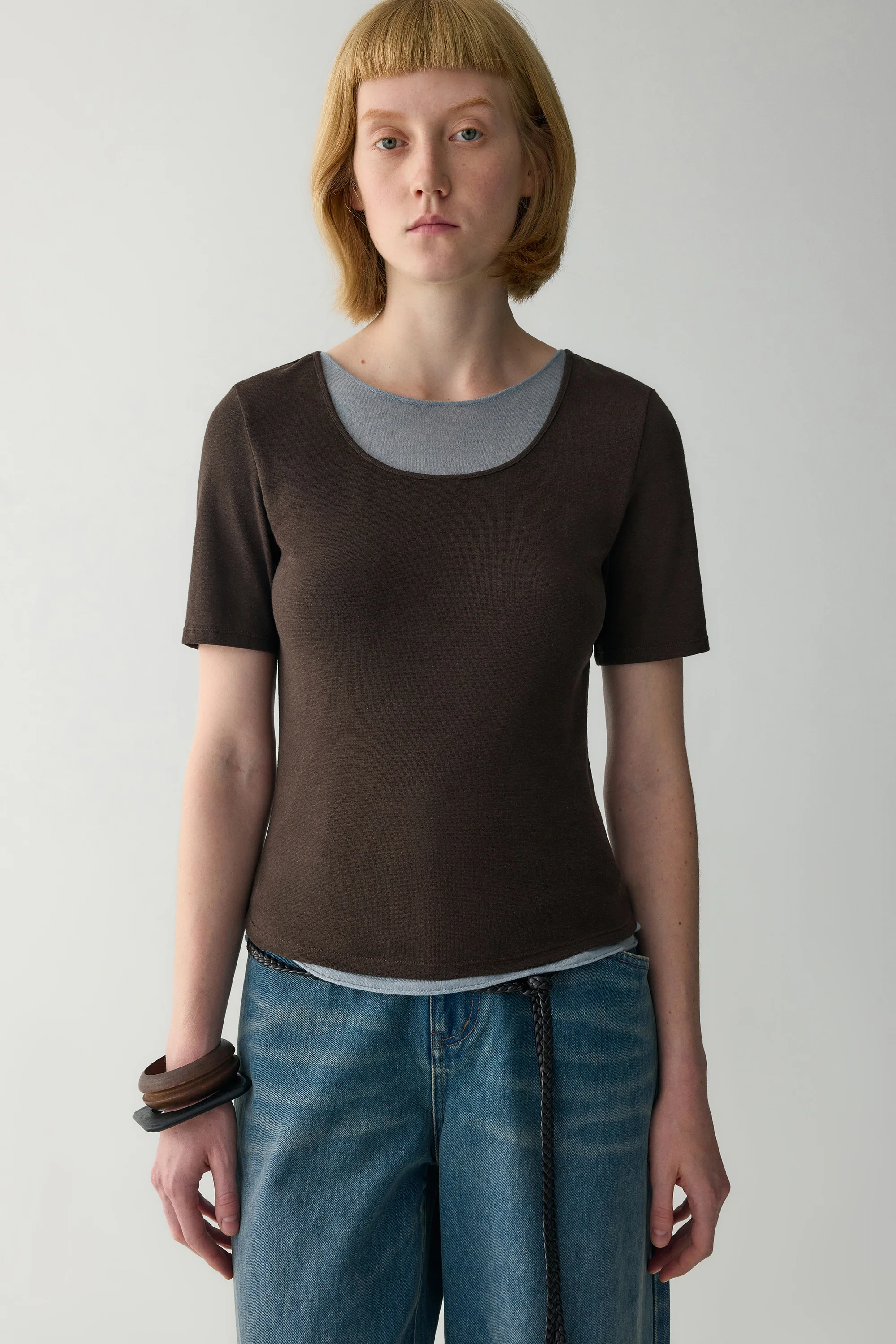 Square Neck Fitted T-shirt - Image 16