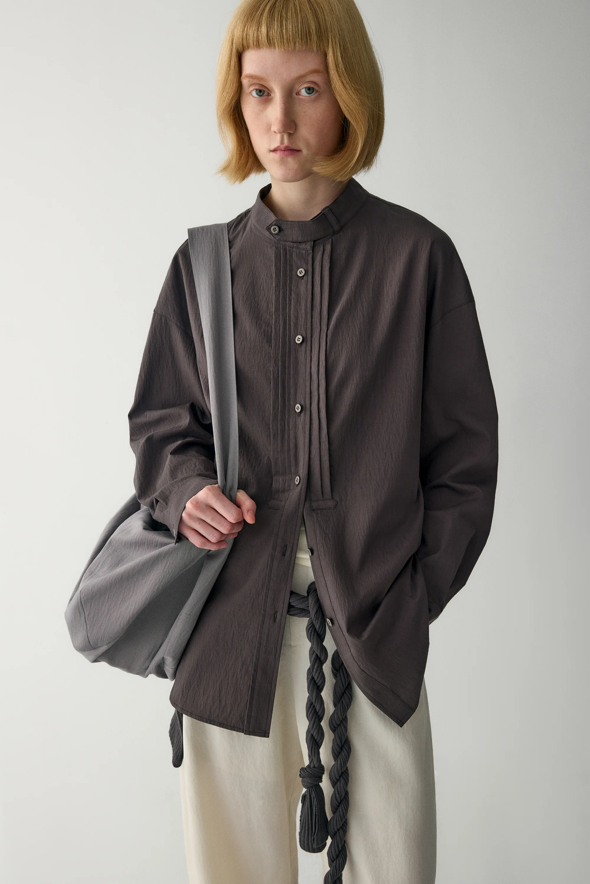 Pleated Plastron Blouse - Image 17