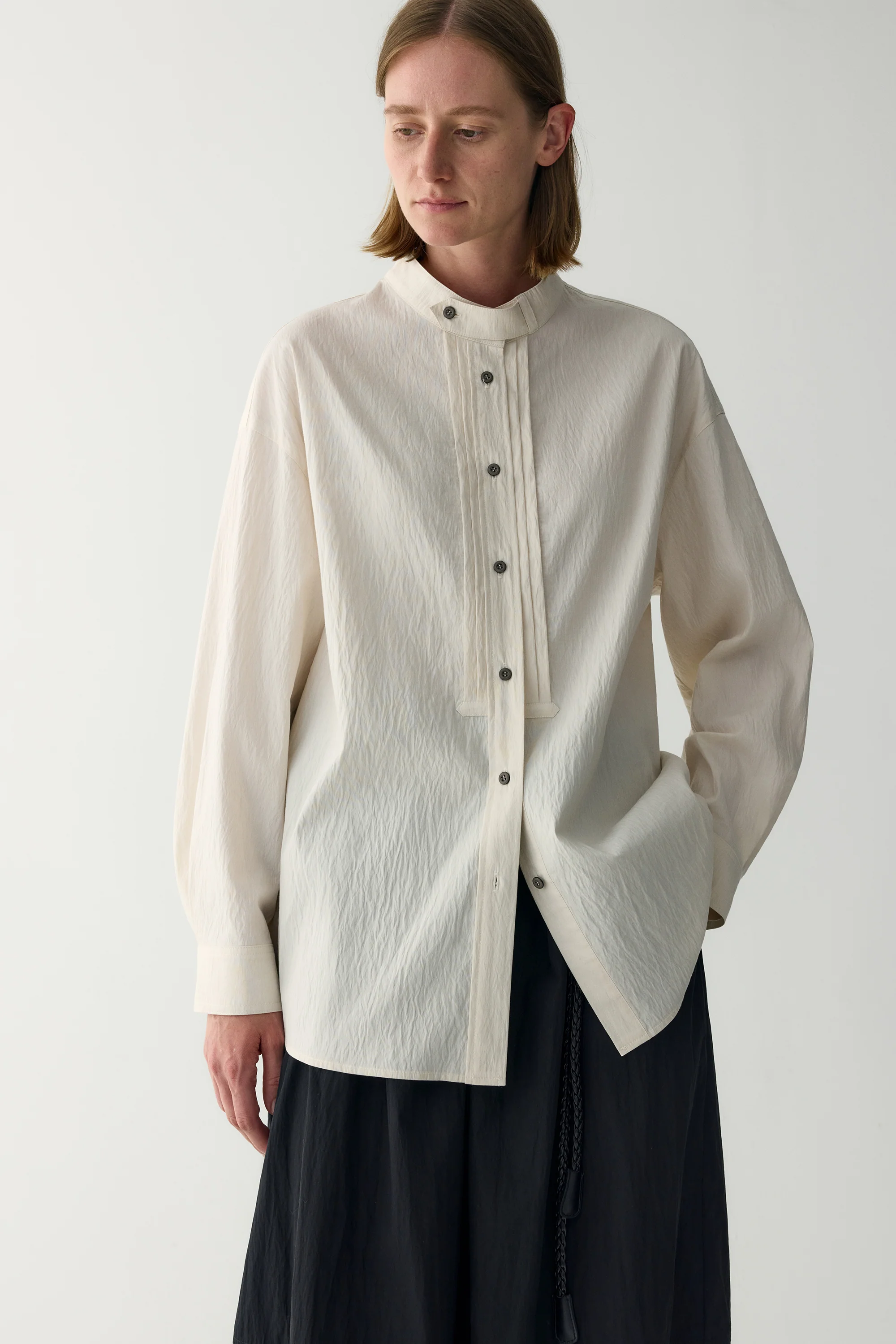 Pleated Plastron Blouse - Image 20