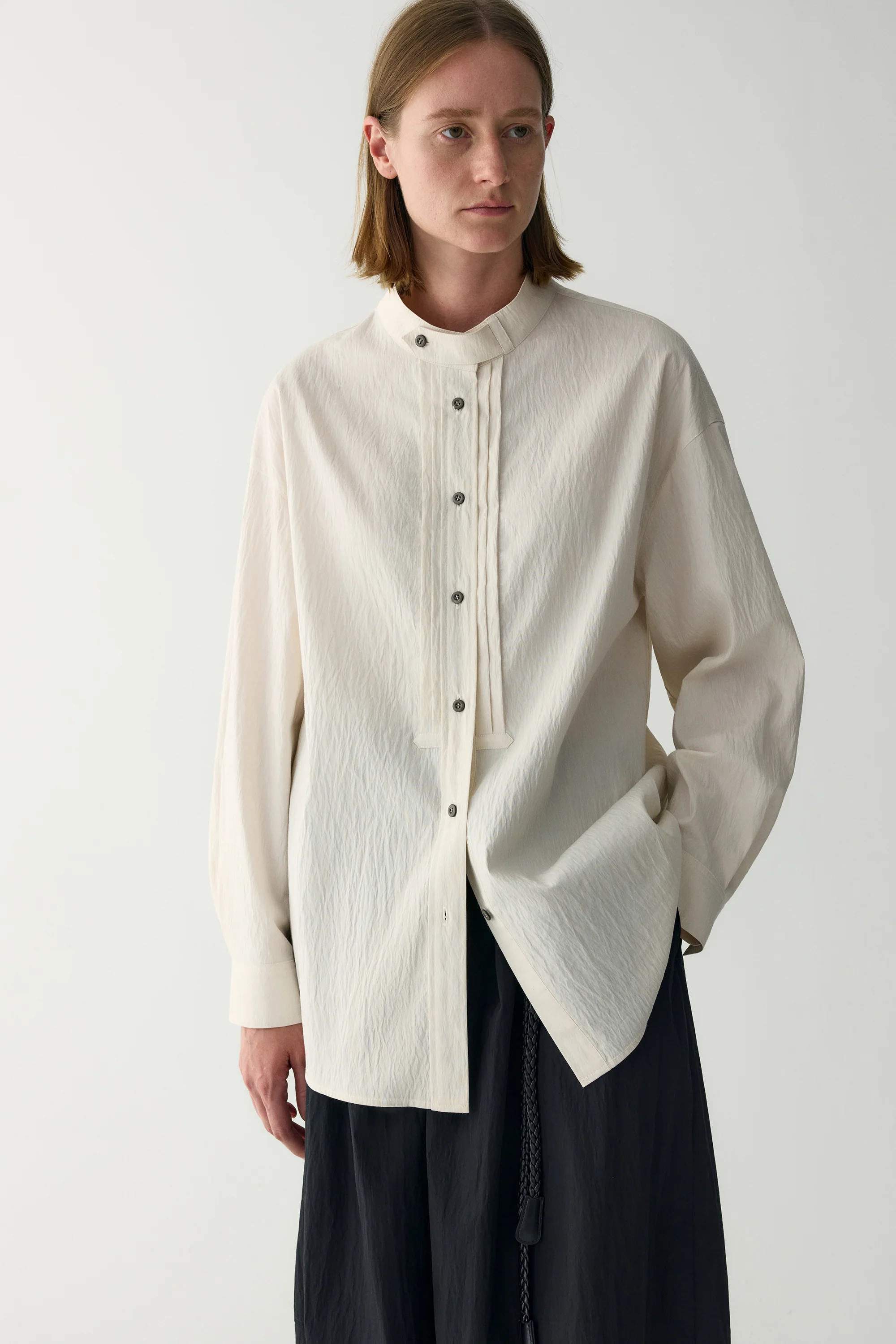 Pleated Plastron Blouse - Image 21