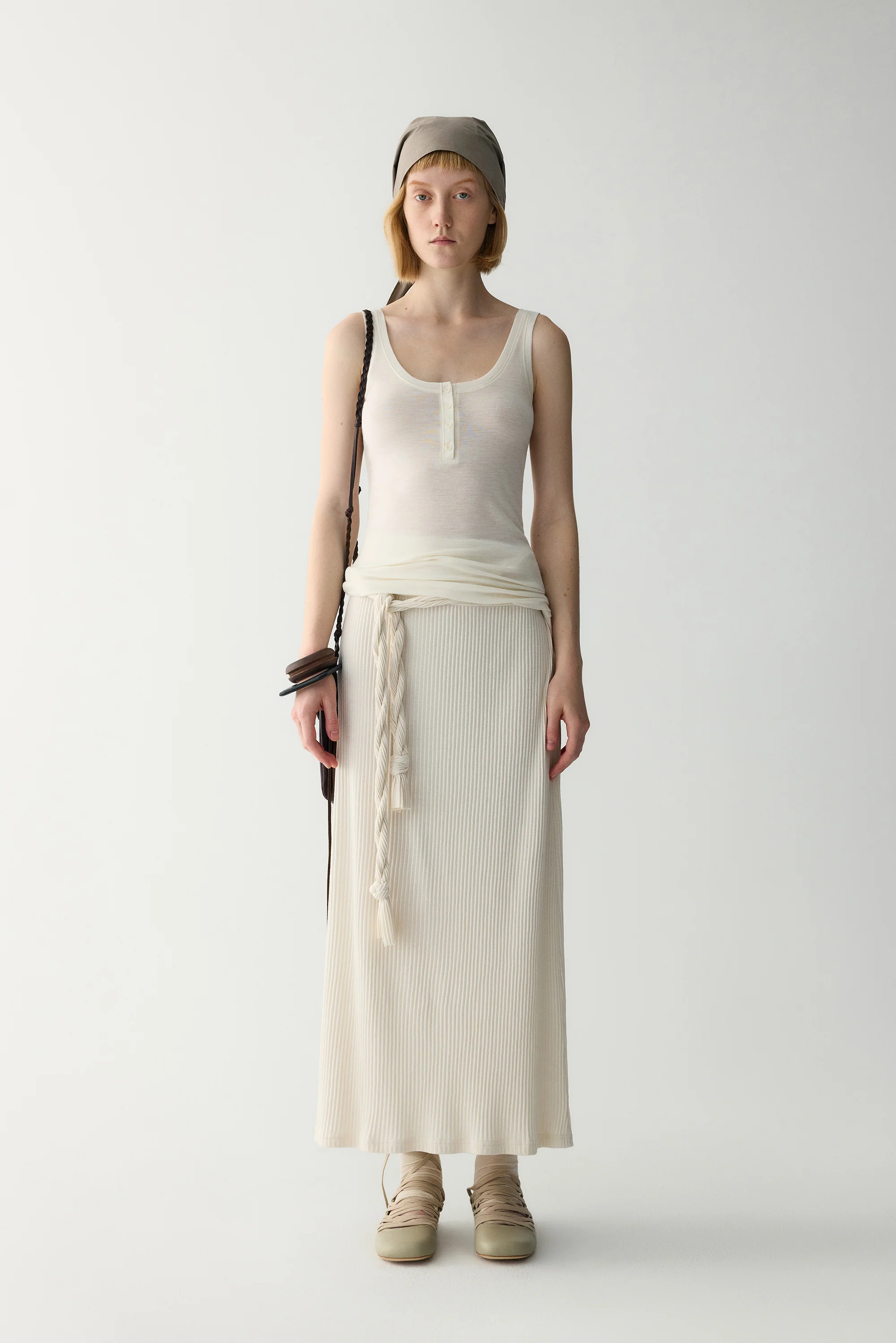Wool Henley Fitted Tank Top - Image 12