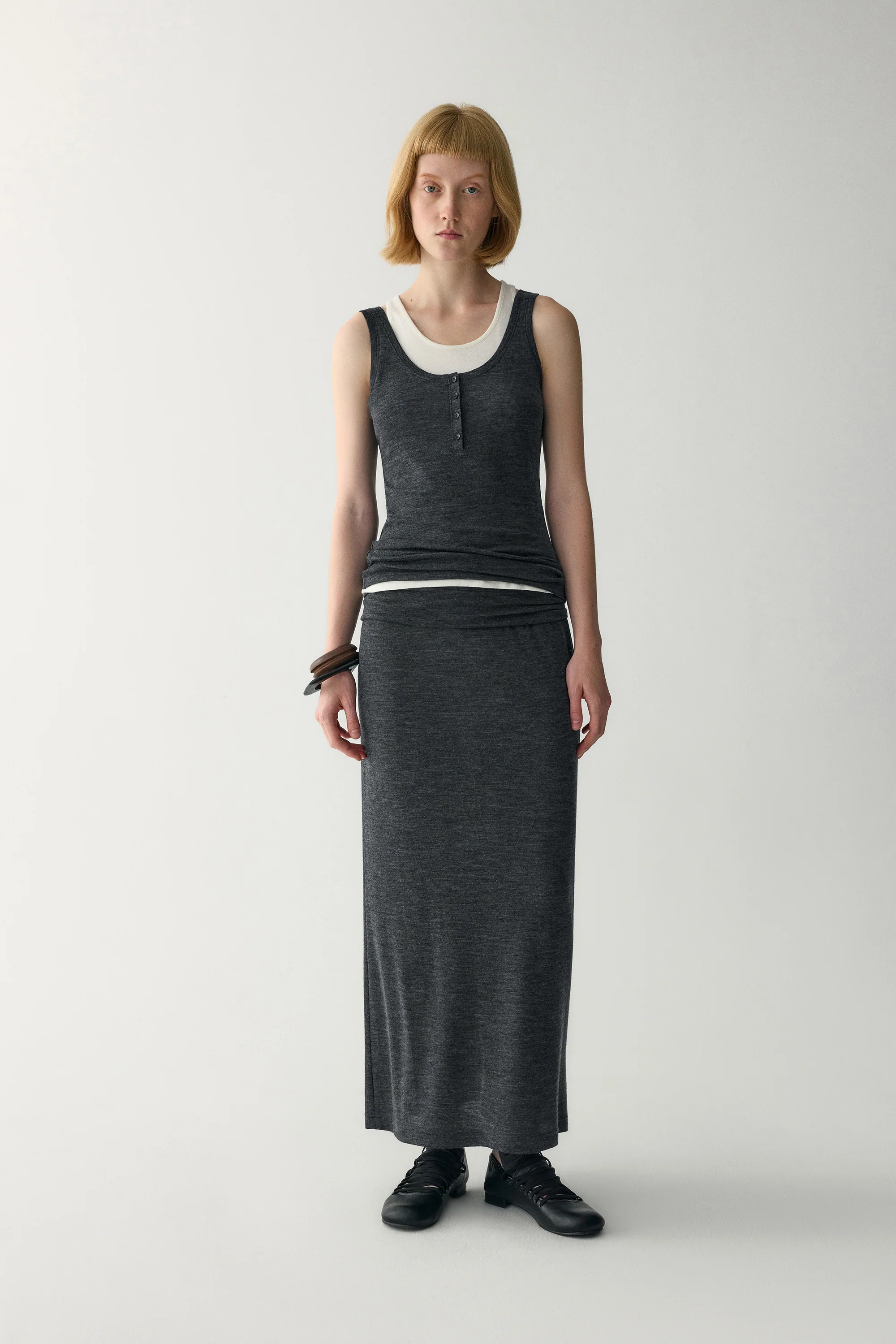 Wool Henley Fitted Tank Top - Image 16