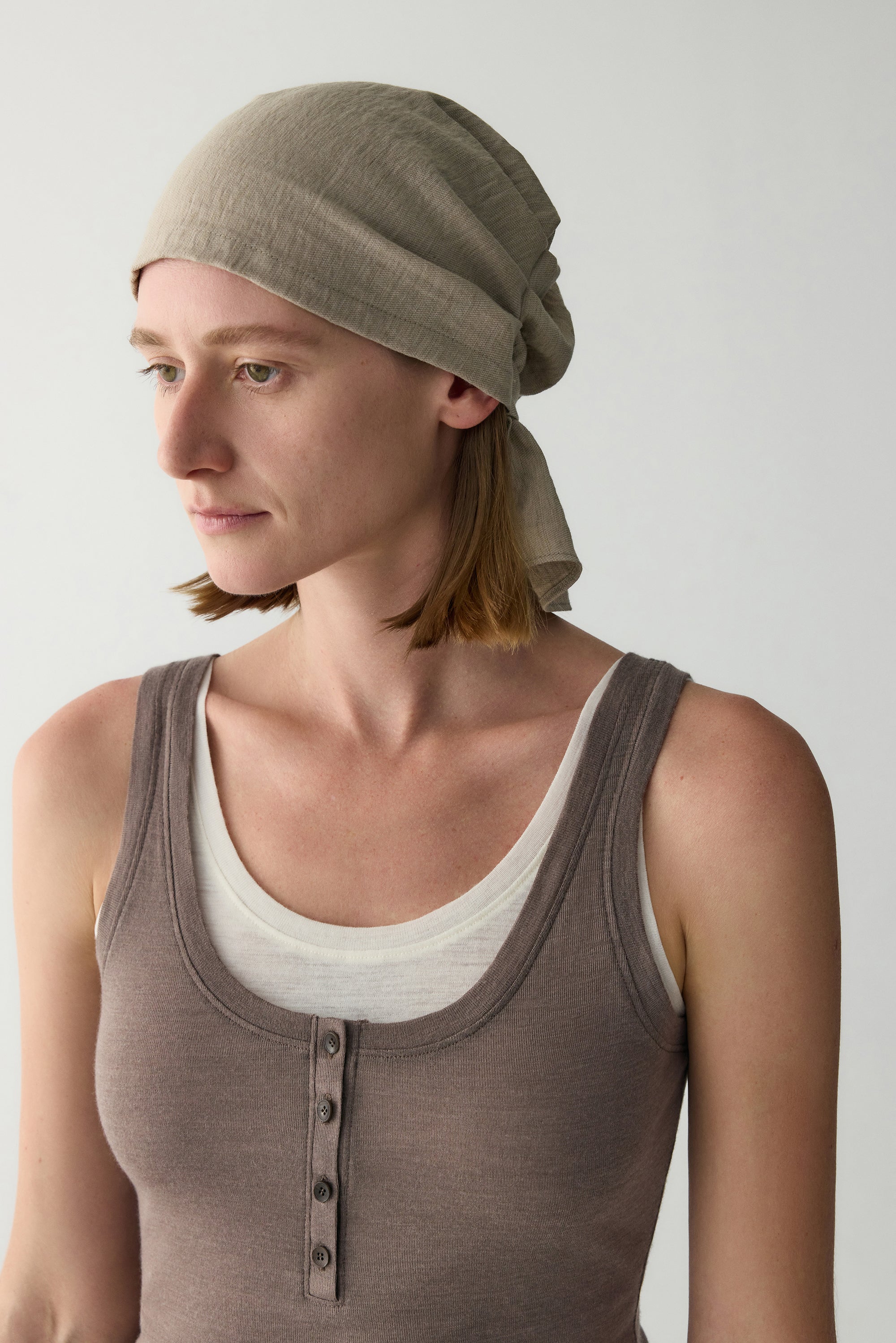Wool Henley Fitted Tank Top - Image 8