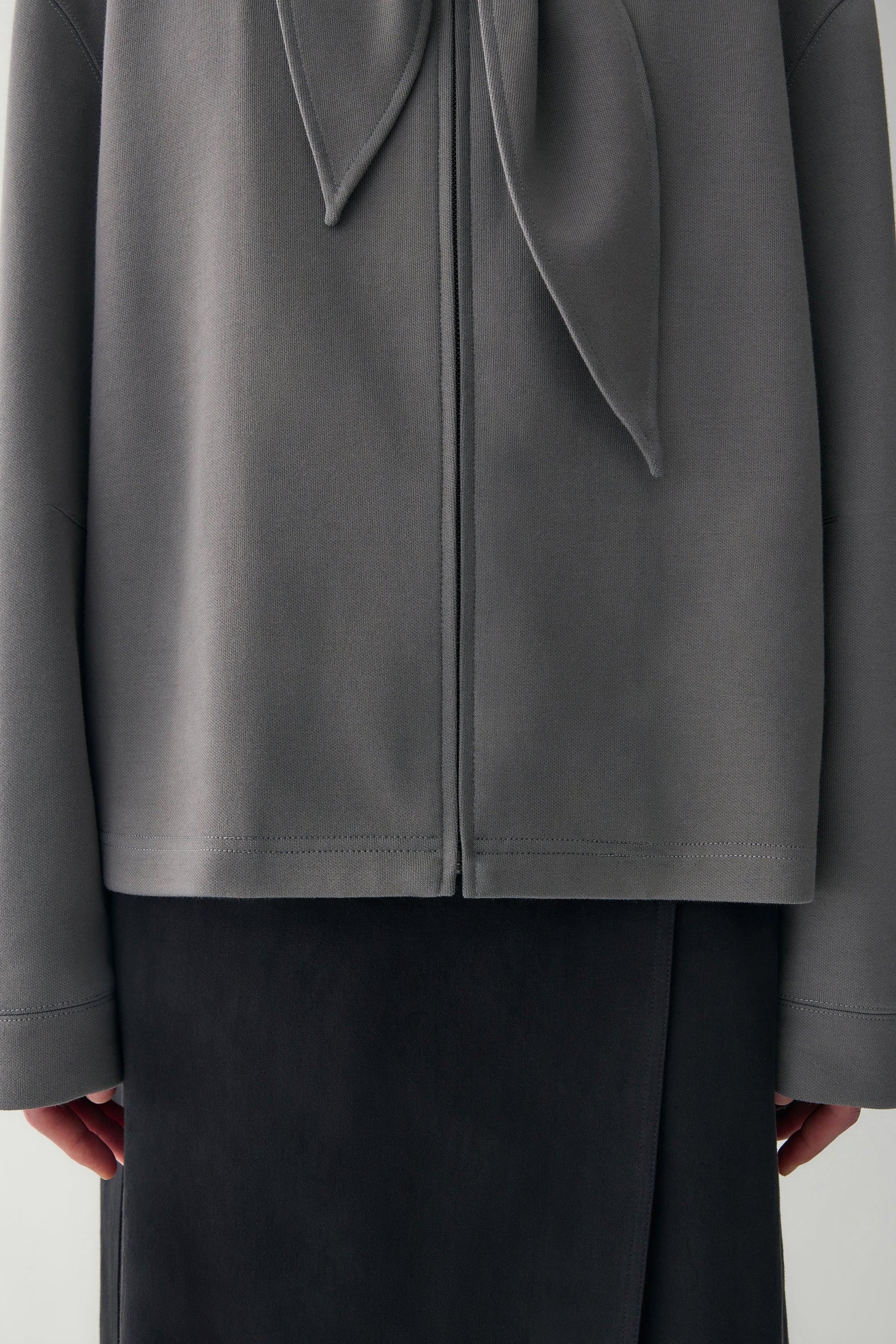 Two-way Collar Cotton Hoodie - Image 16