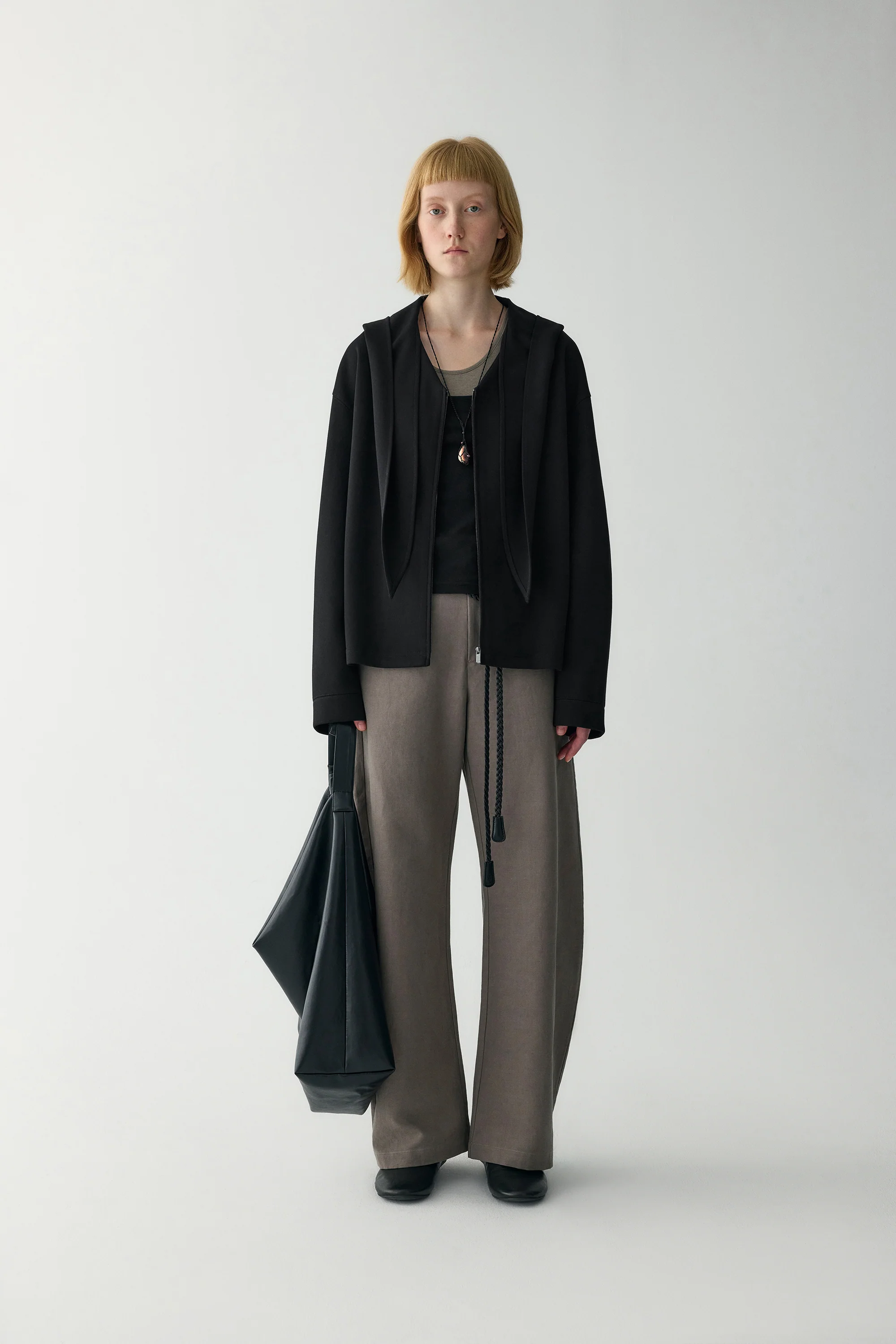 Two-way Collar Cotton Hoodie - Image 19