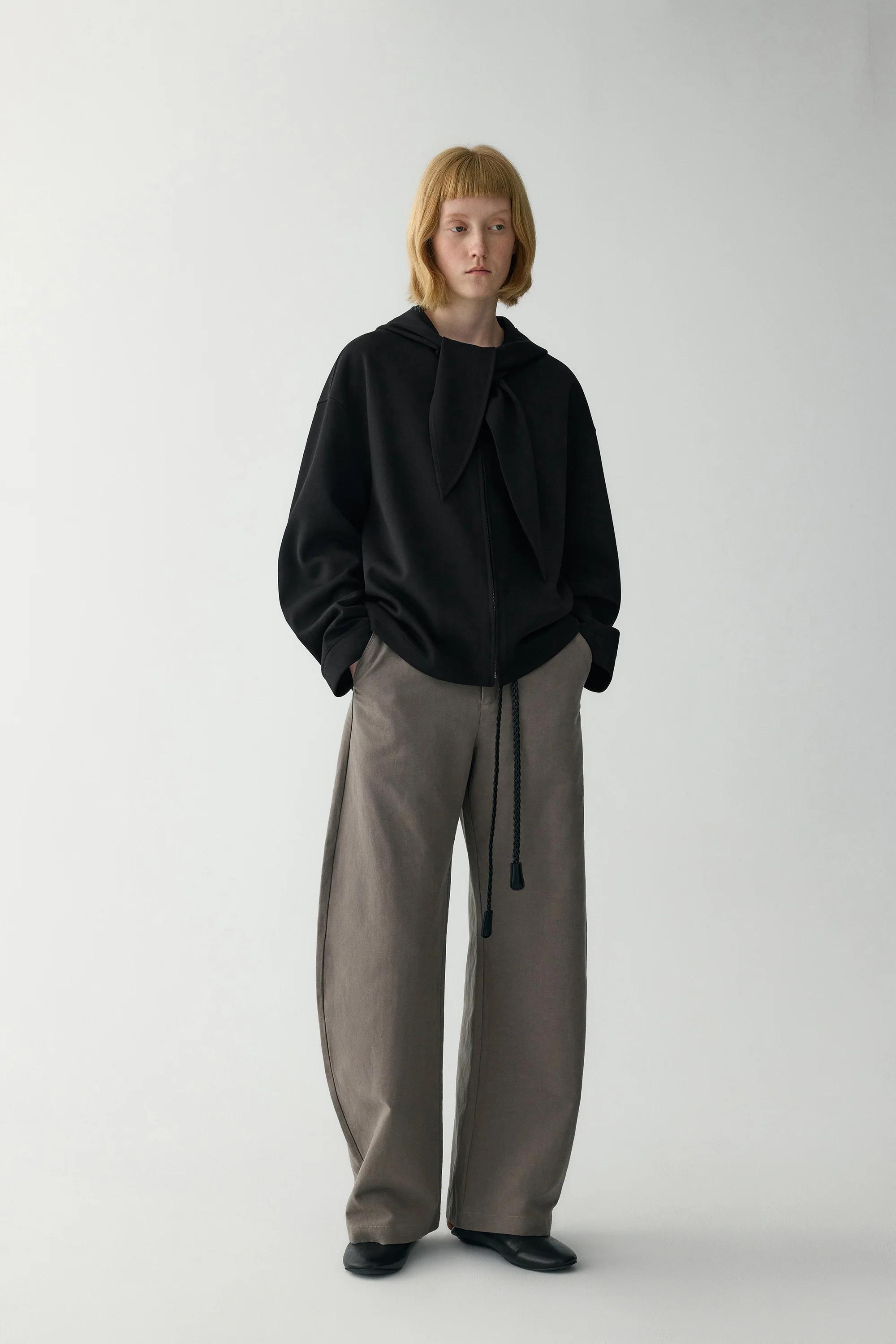Two-way Collar Cotton Hoodie - Image 20