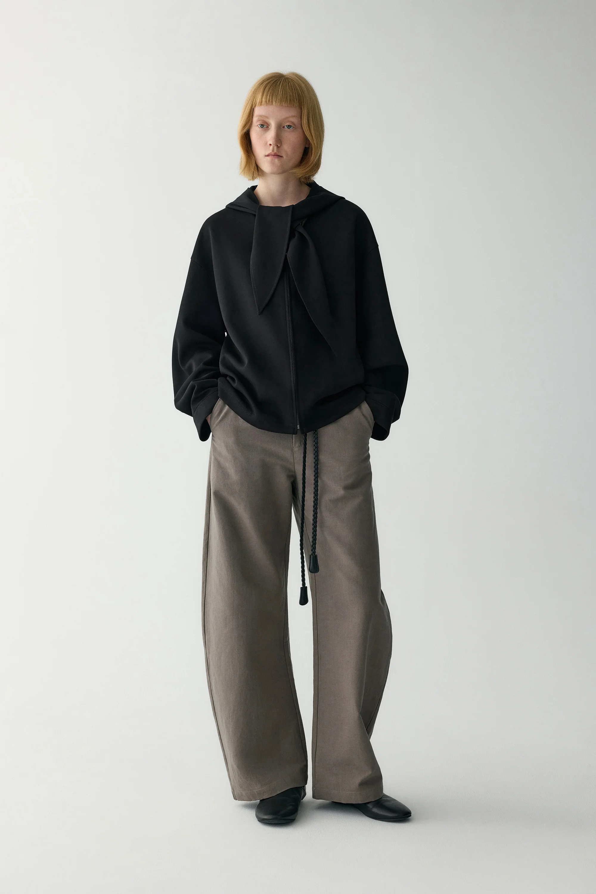 Two-way Collar Cotton Hoodie - Image 21