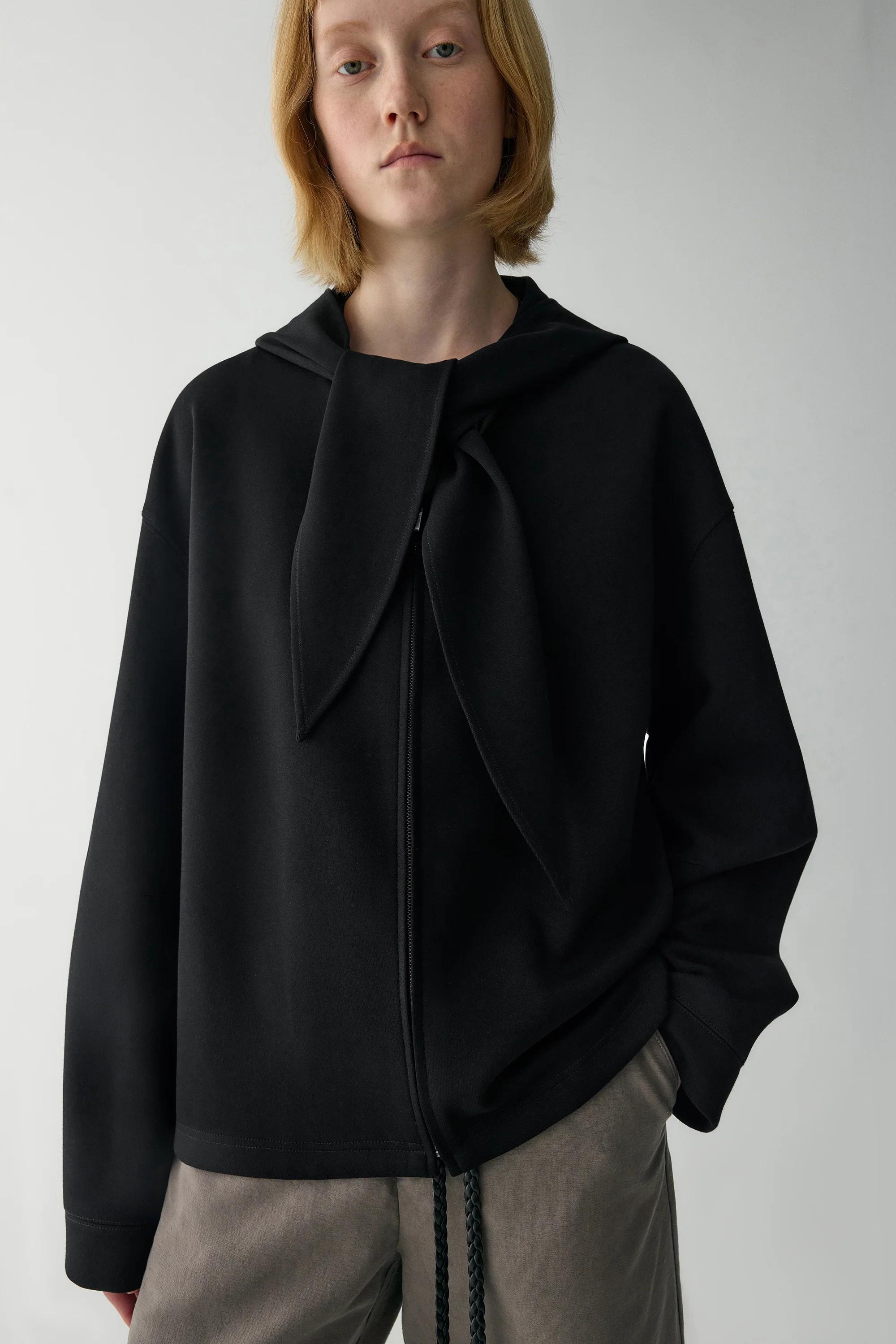 Two-way Collar Cotton Hoodie - Image 22