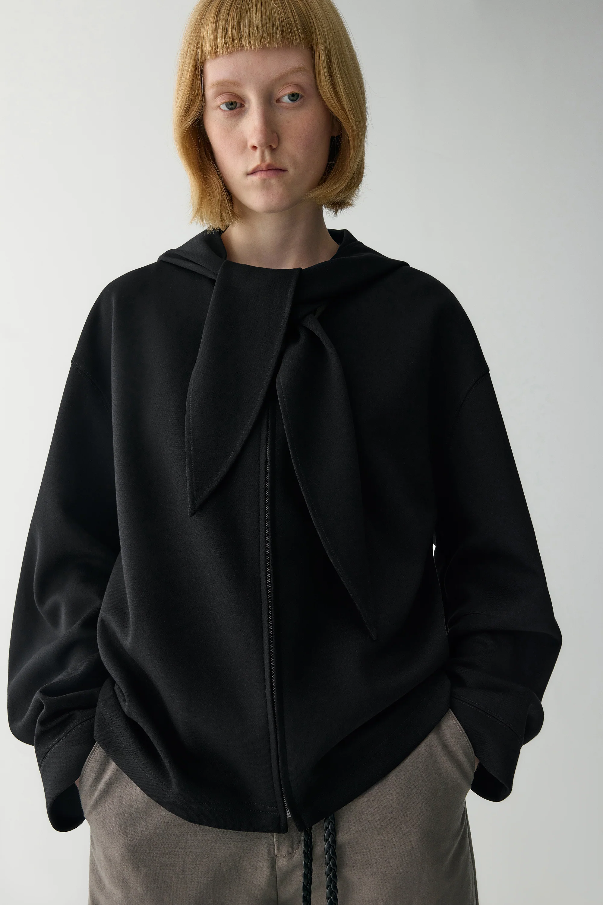 Two-way Collar Cotton Hoodie - Image 23