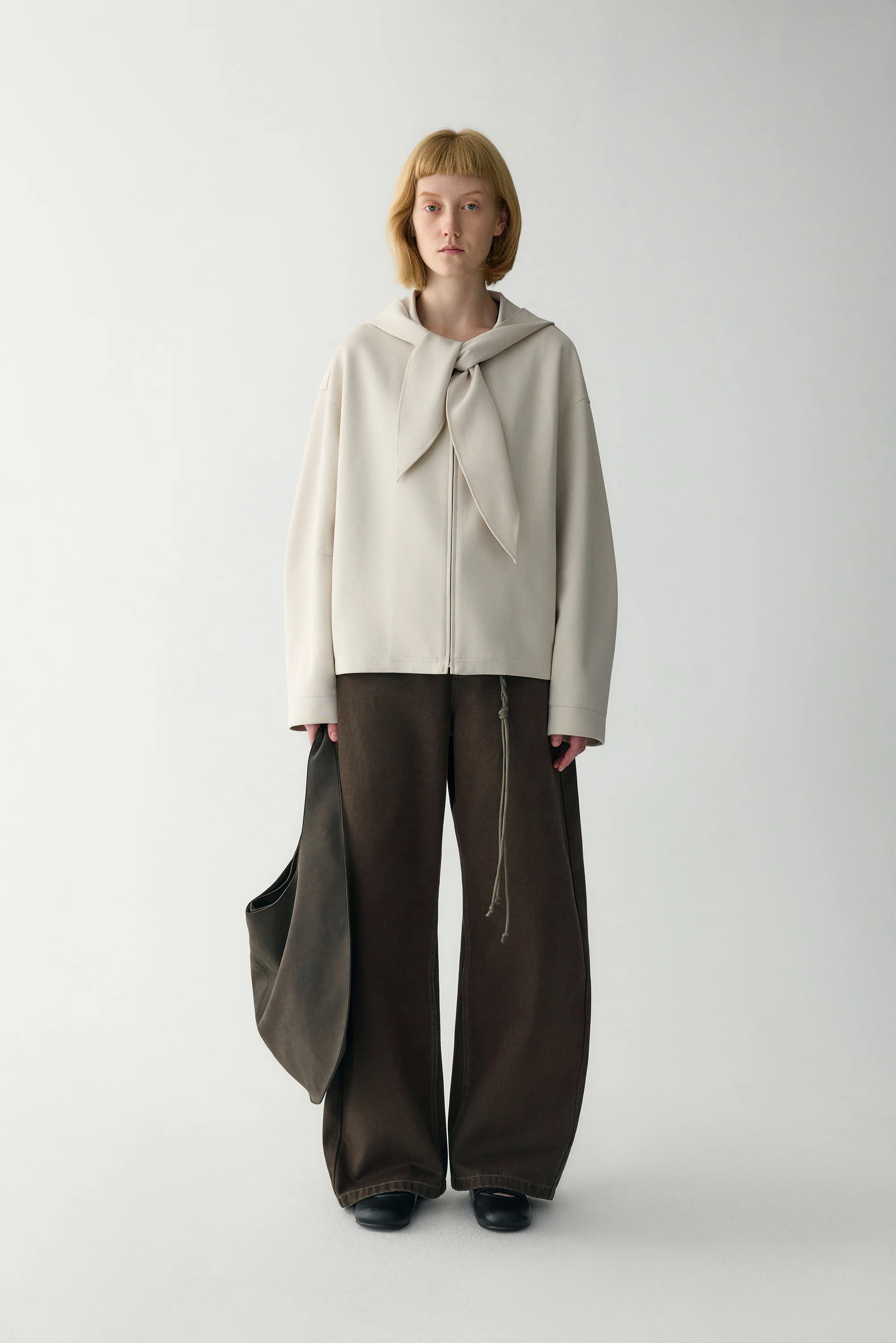 Two-way Collar Cotton Hoodie - Image 3