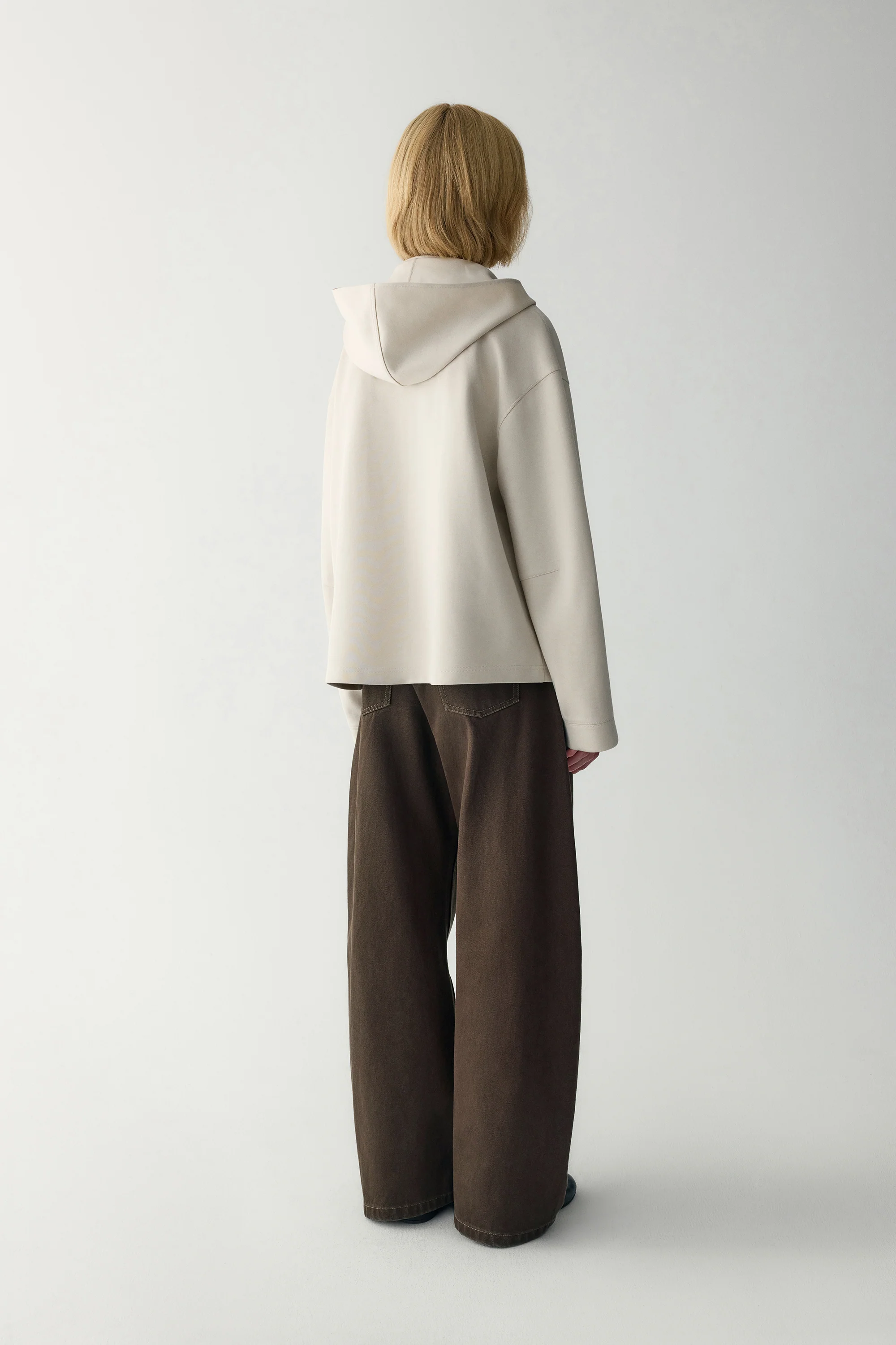 Two-way Collar Cotton Hoodie - Image 5