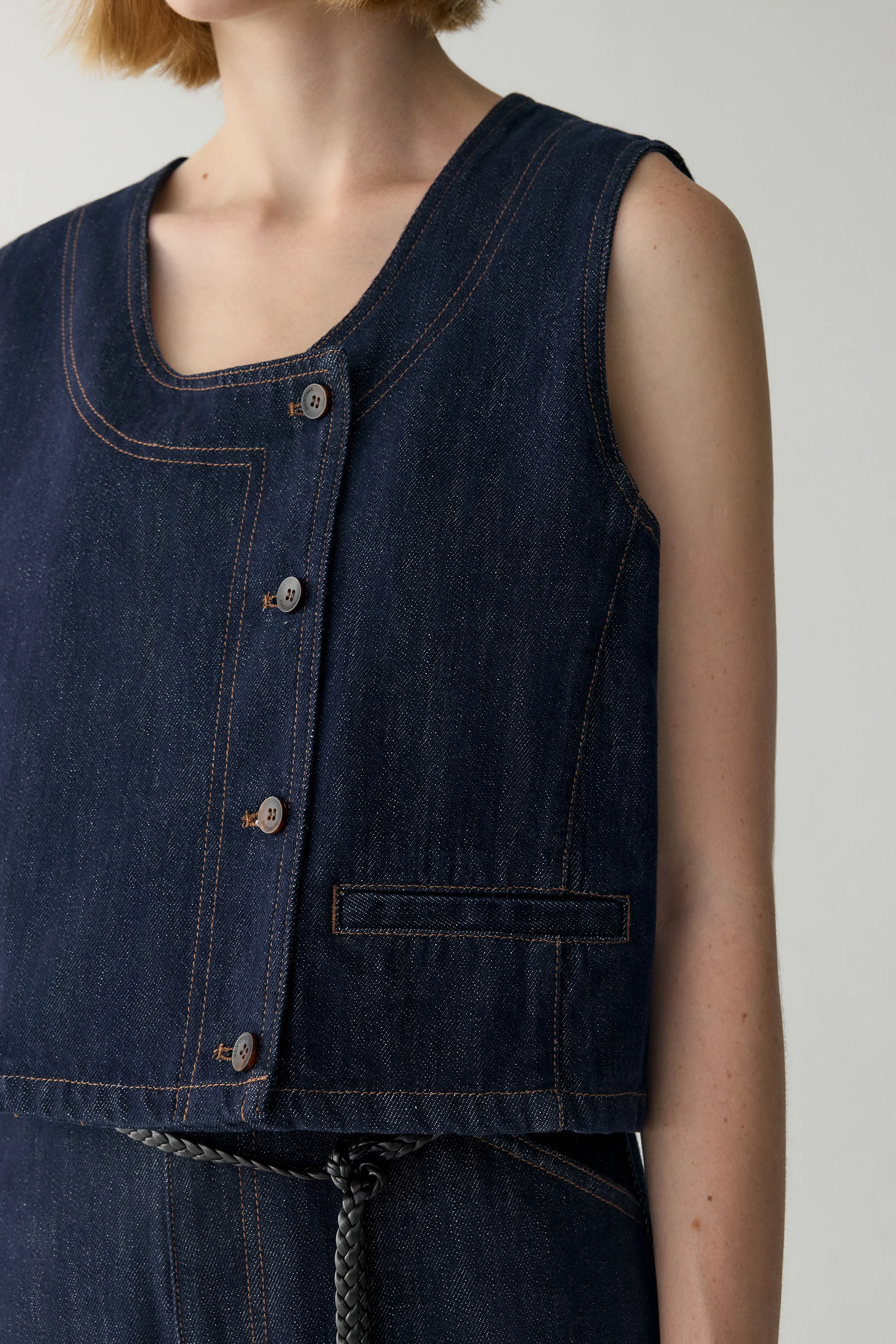 U-neck Denim Vest - Image 12