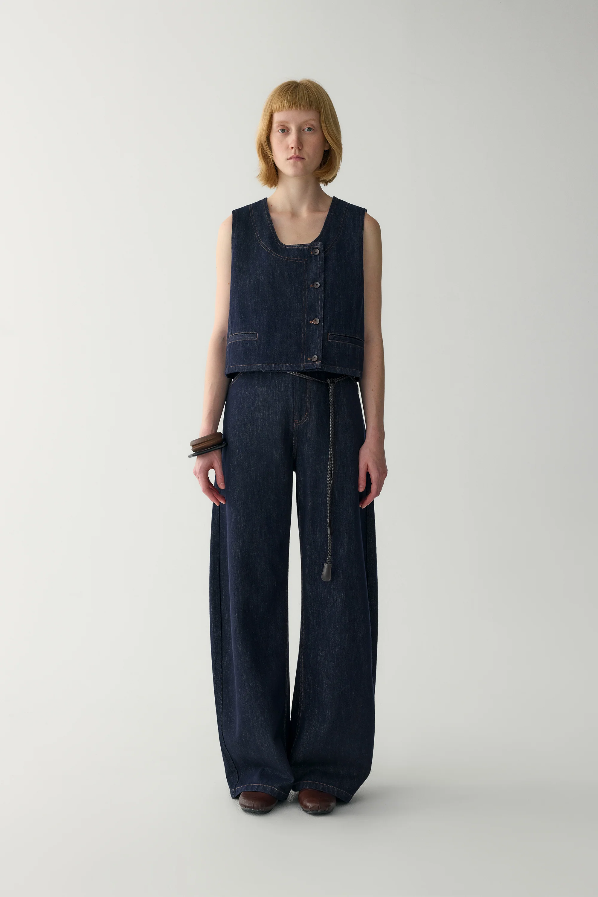 U-neck Denim Vest - Image 3
