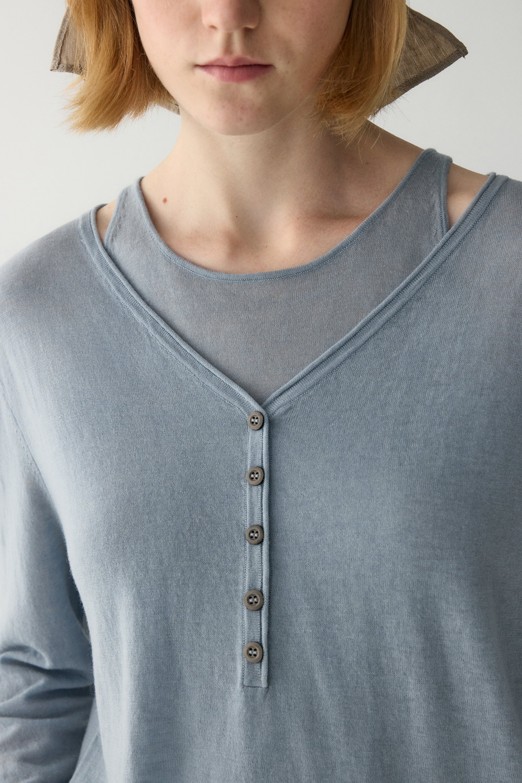 Water-soluble Wool Henley Top - Image 10
