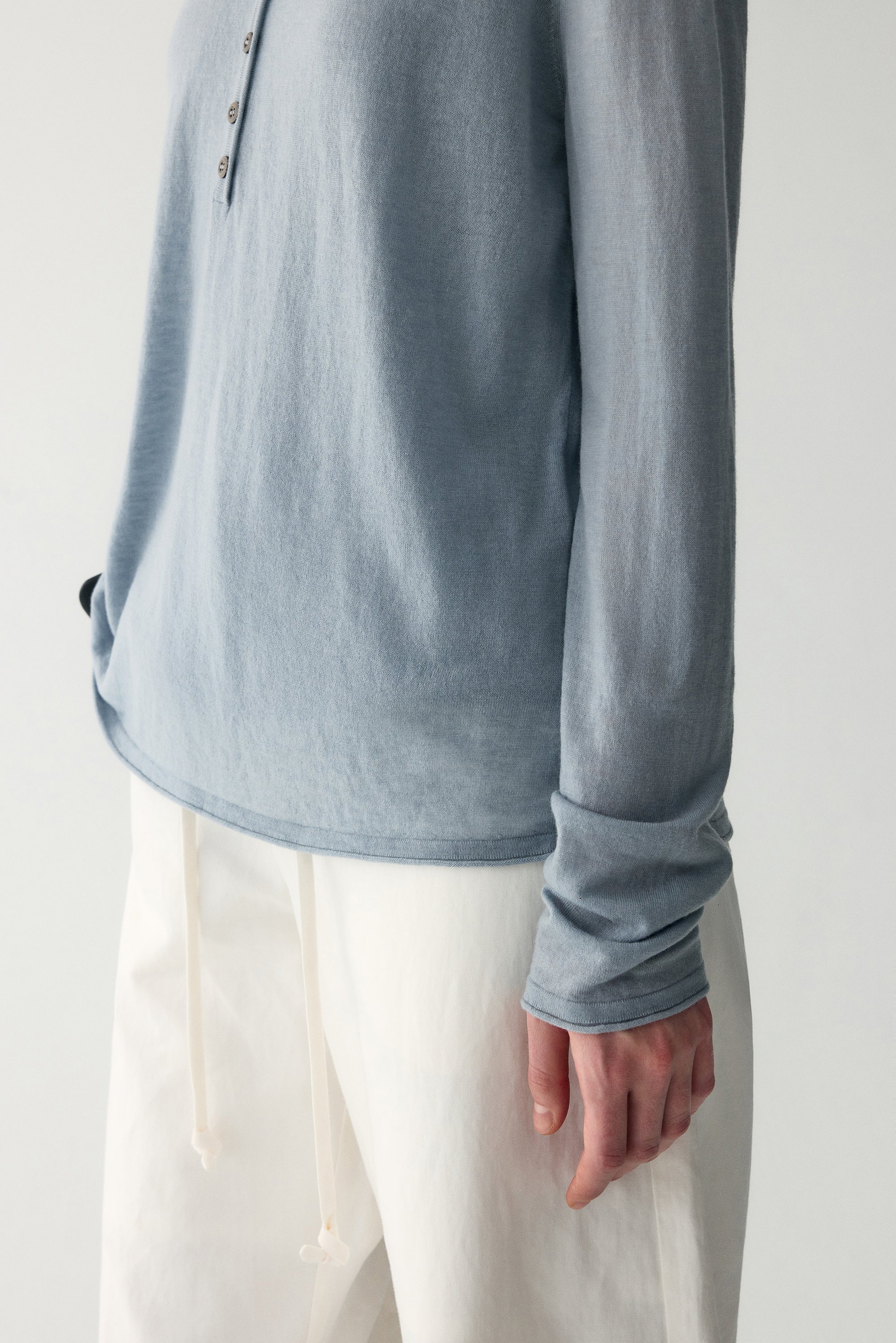 Water-soluble Wool Henley Top - Image 11