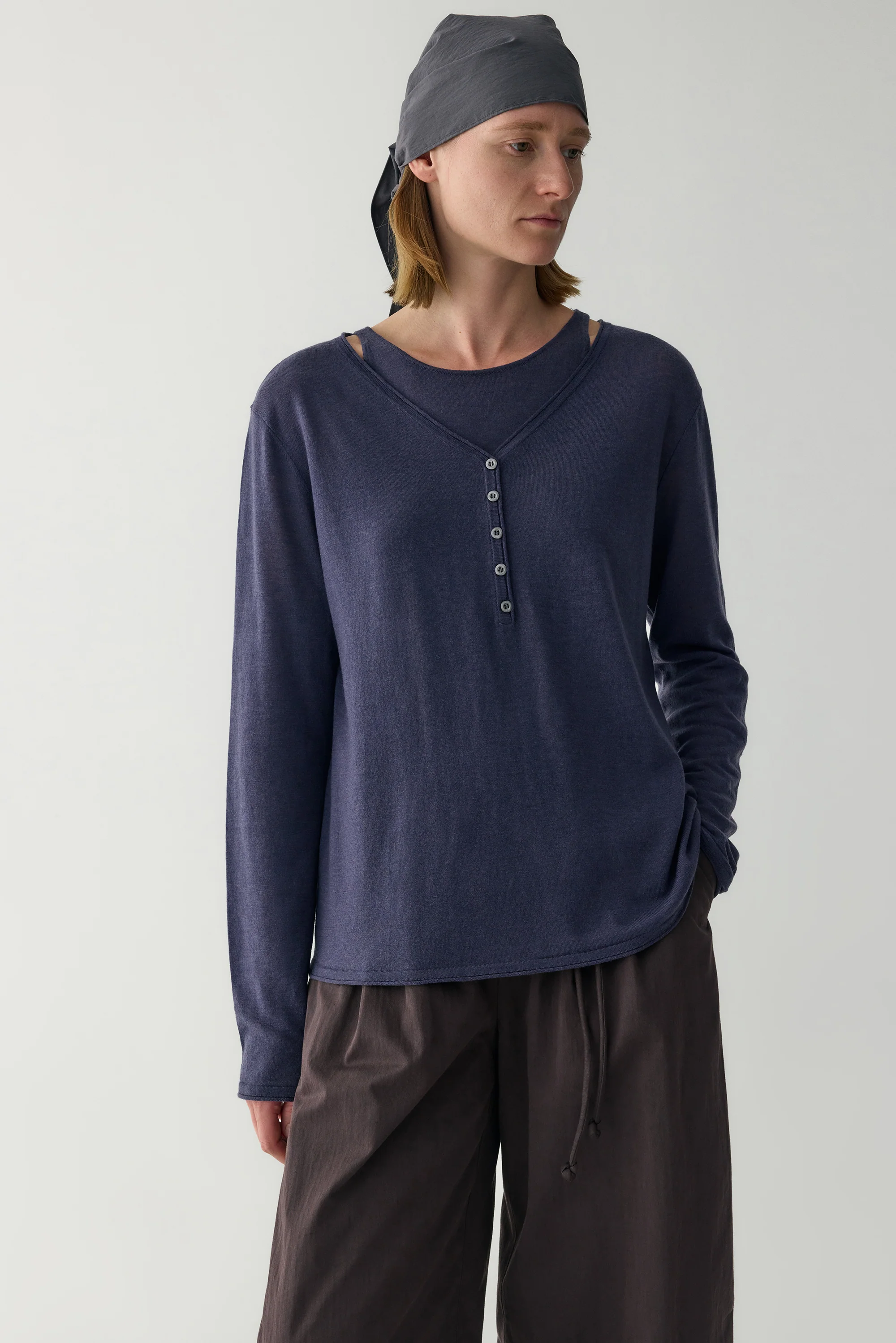 Water-soluble Wool Henley Top - Image 13
