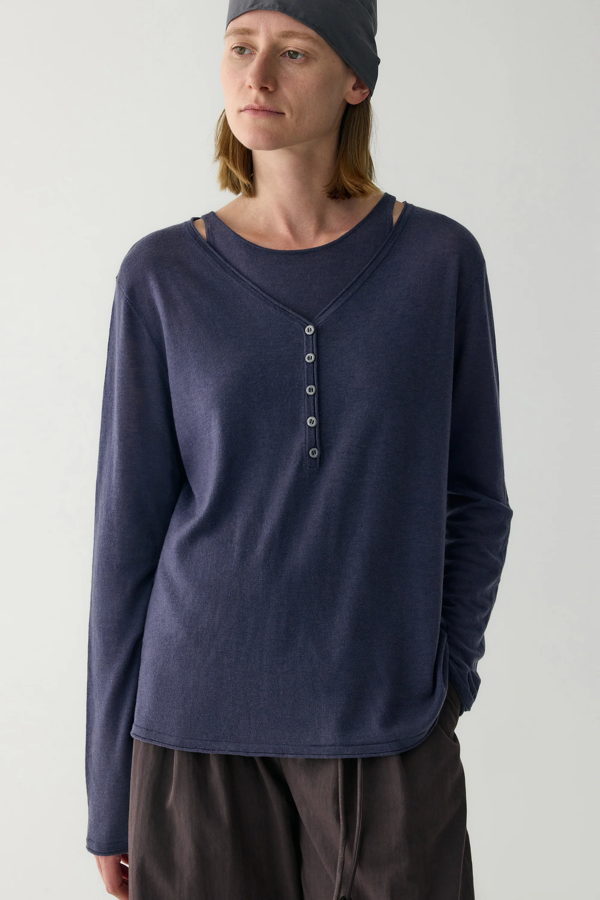 Water-soluble Wool Henley Top - Image 14
