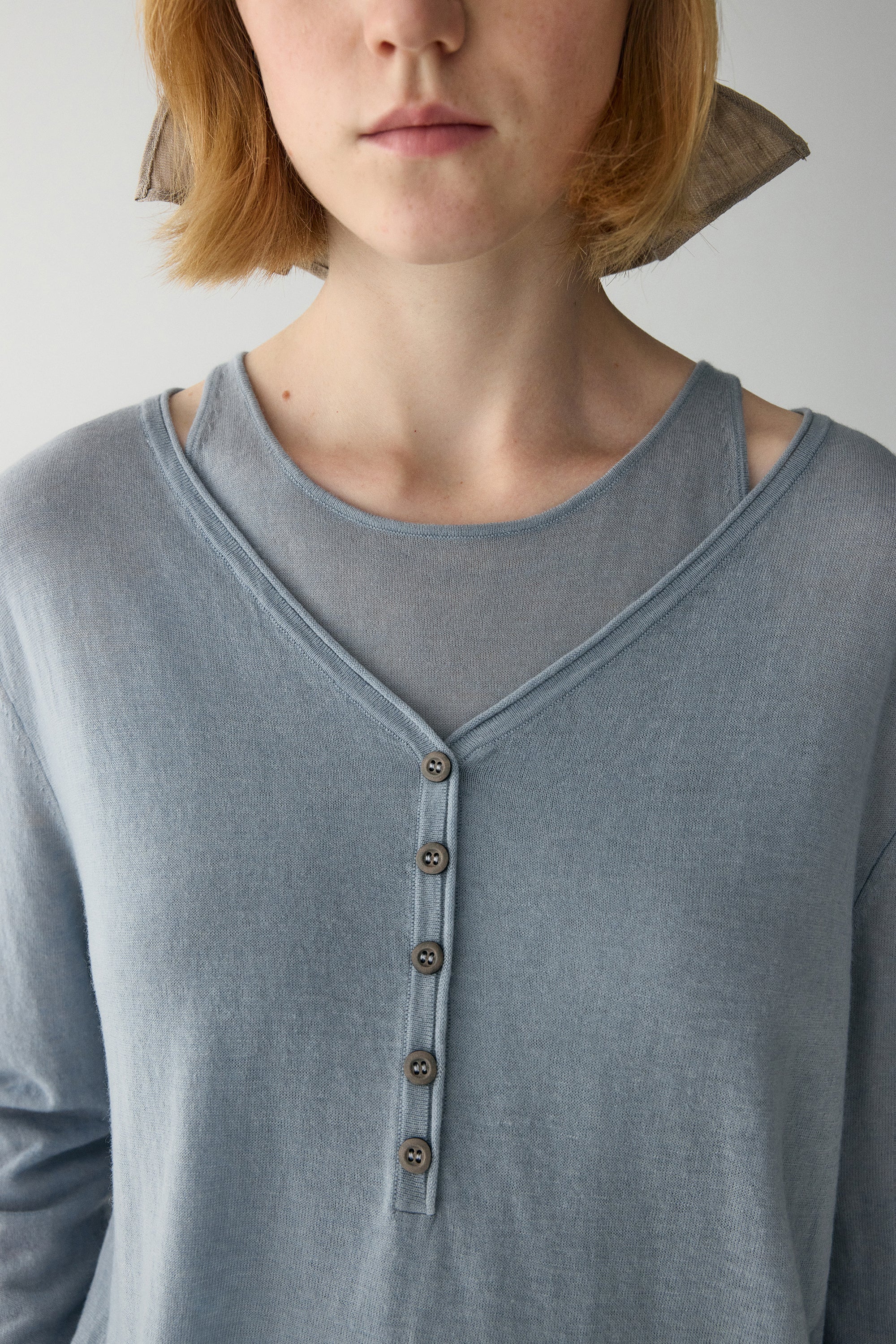 Water-soluble Wool Henley Top - Image 9