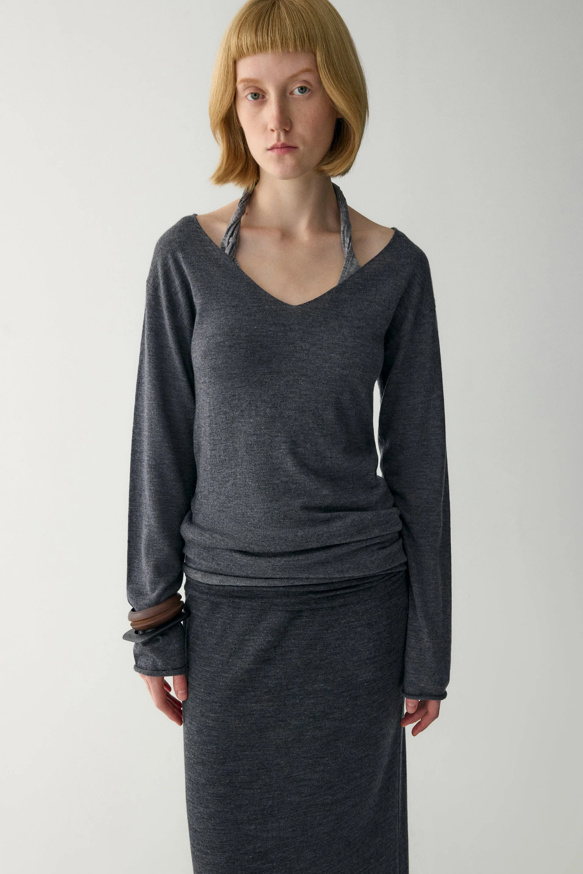 V-Neck Wool Sweater - Image 16