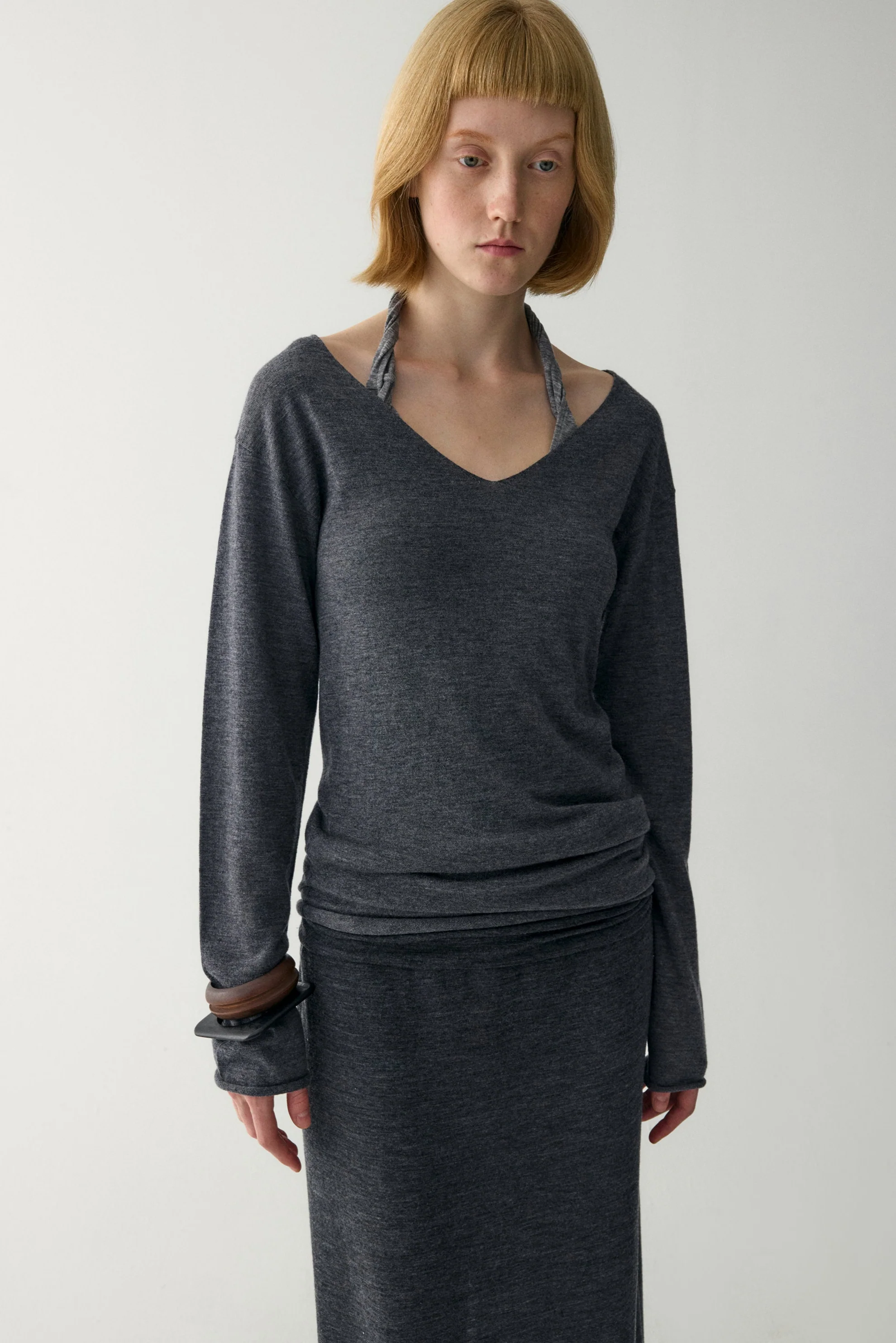 V-Neck Wool Sweater - Image 17