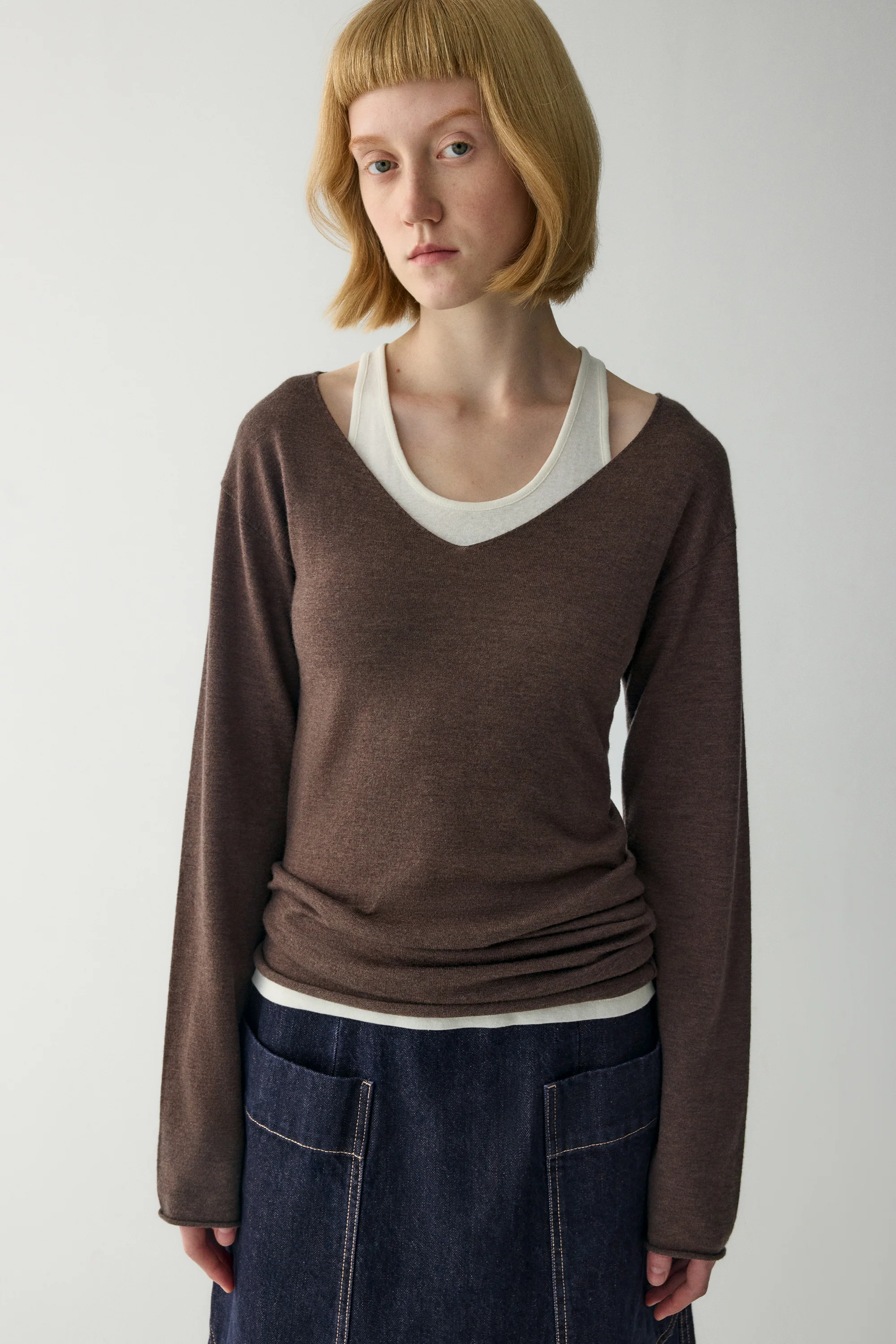 V-Neck Wool Sweater - Image 8