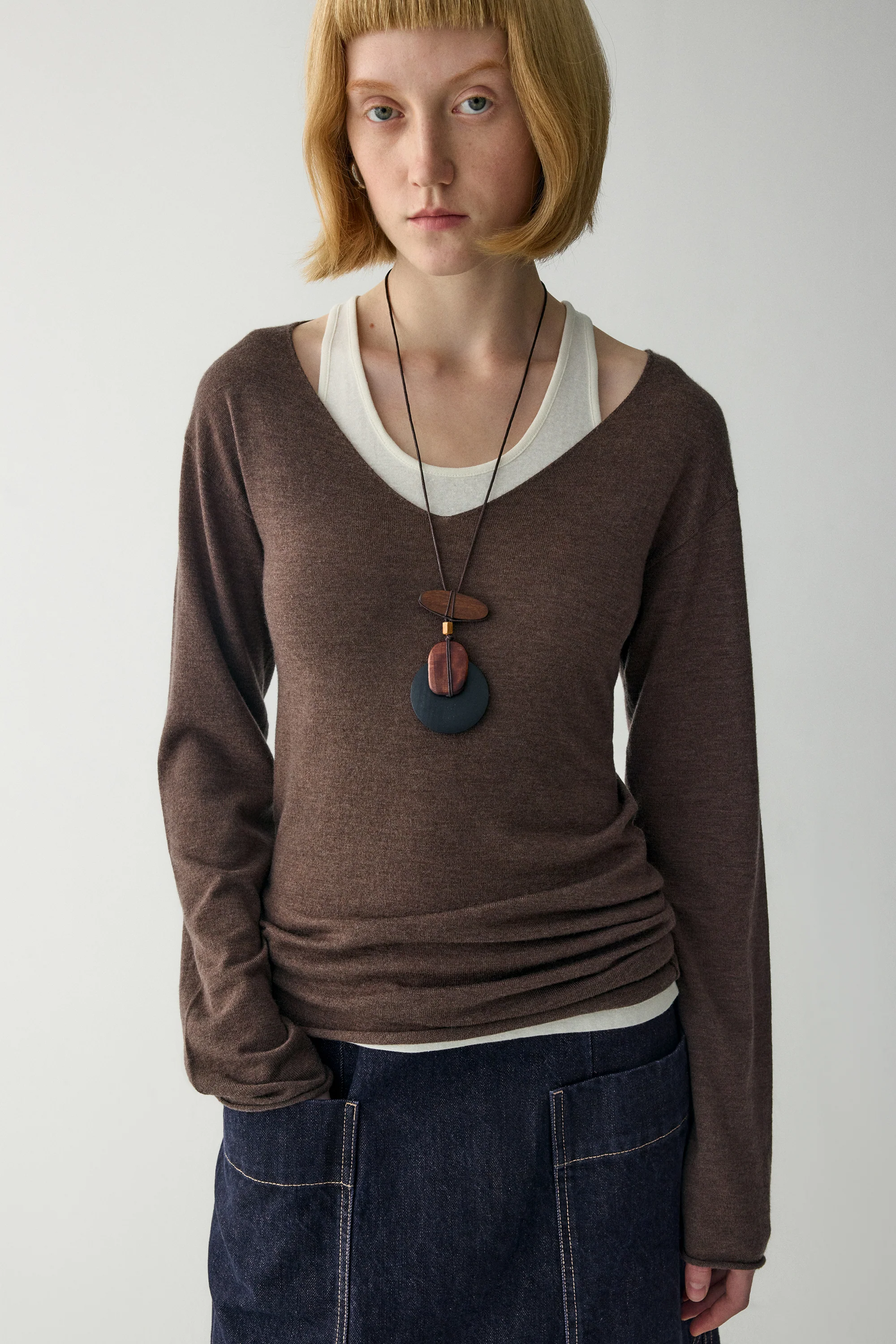 V-Neck Wool Sweater - Image 9